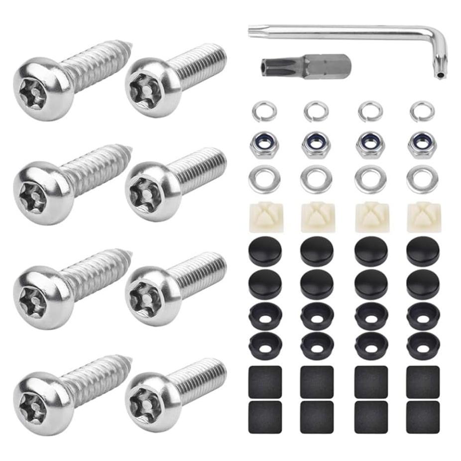Kit Tornillos Antirrobo M6 YGDMD para Placas de Licencia