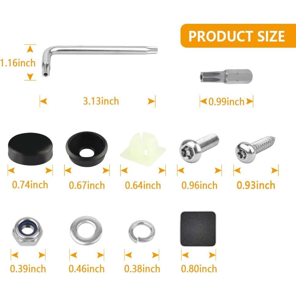 Kit Tornillos Antirrobo M6 YGDMD para Placas de Licencia