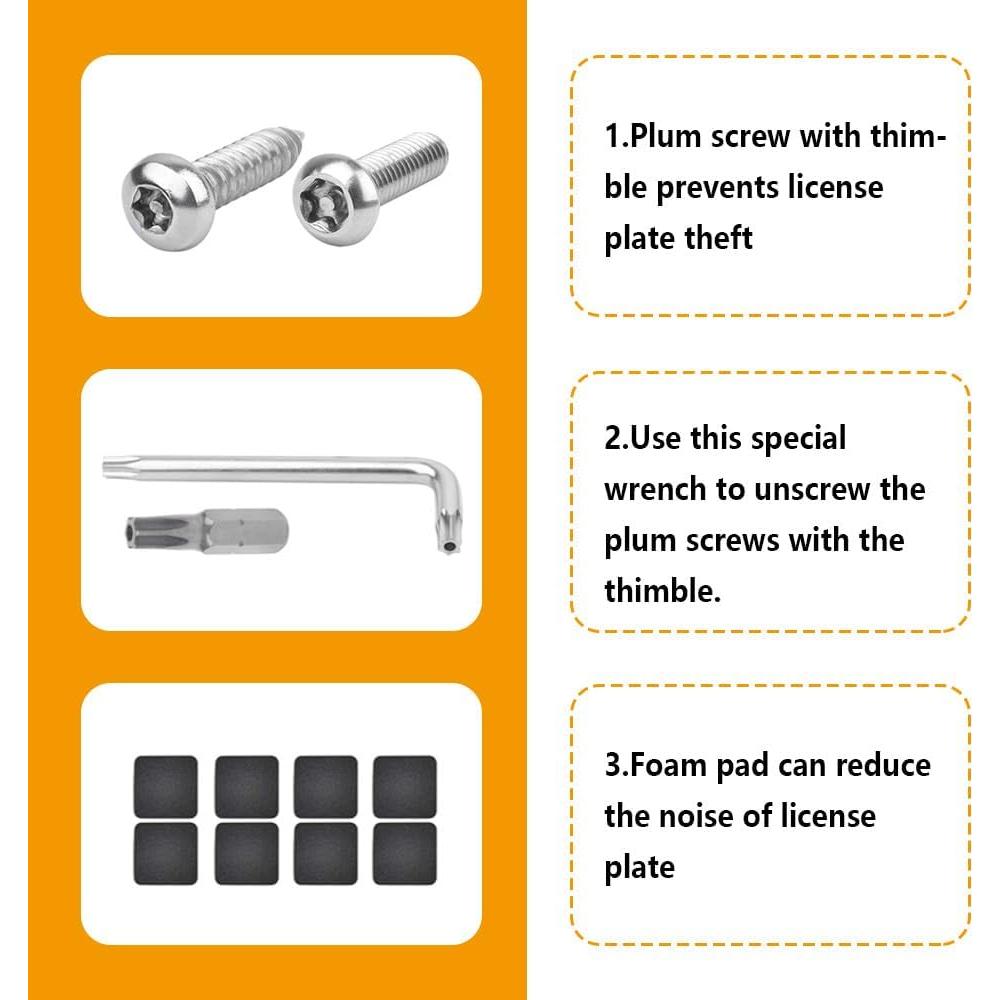 Kit Tornillos Antirrobo M6 YGDMD para Placas de Licencia