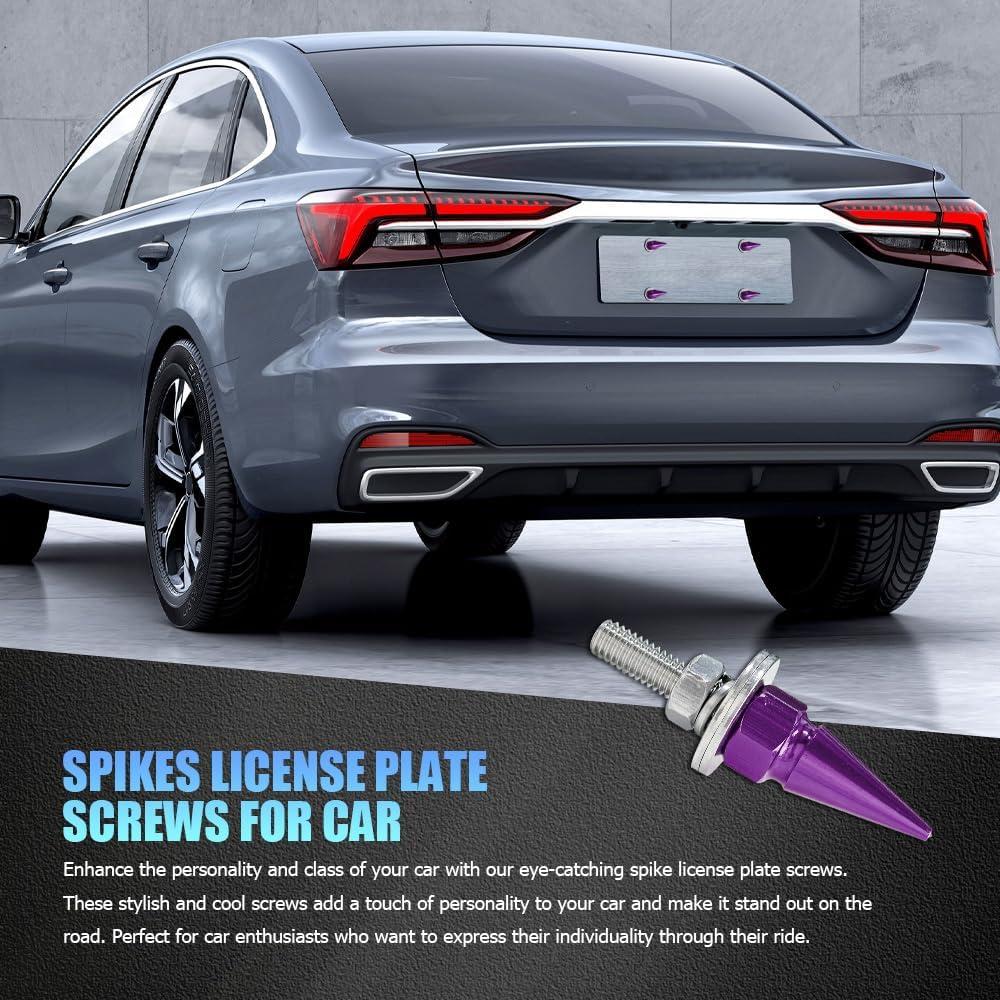 Kit de Tornillos de Placa de Matrícula Antirrobo Lyxheth 4 Pcs