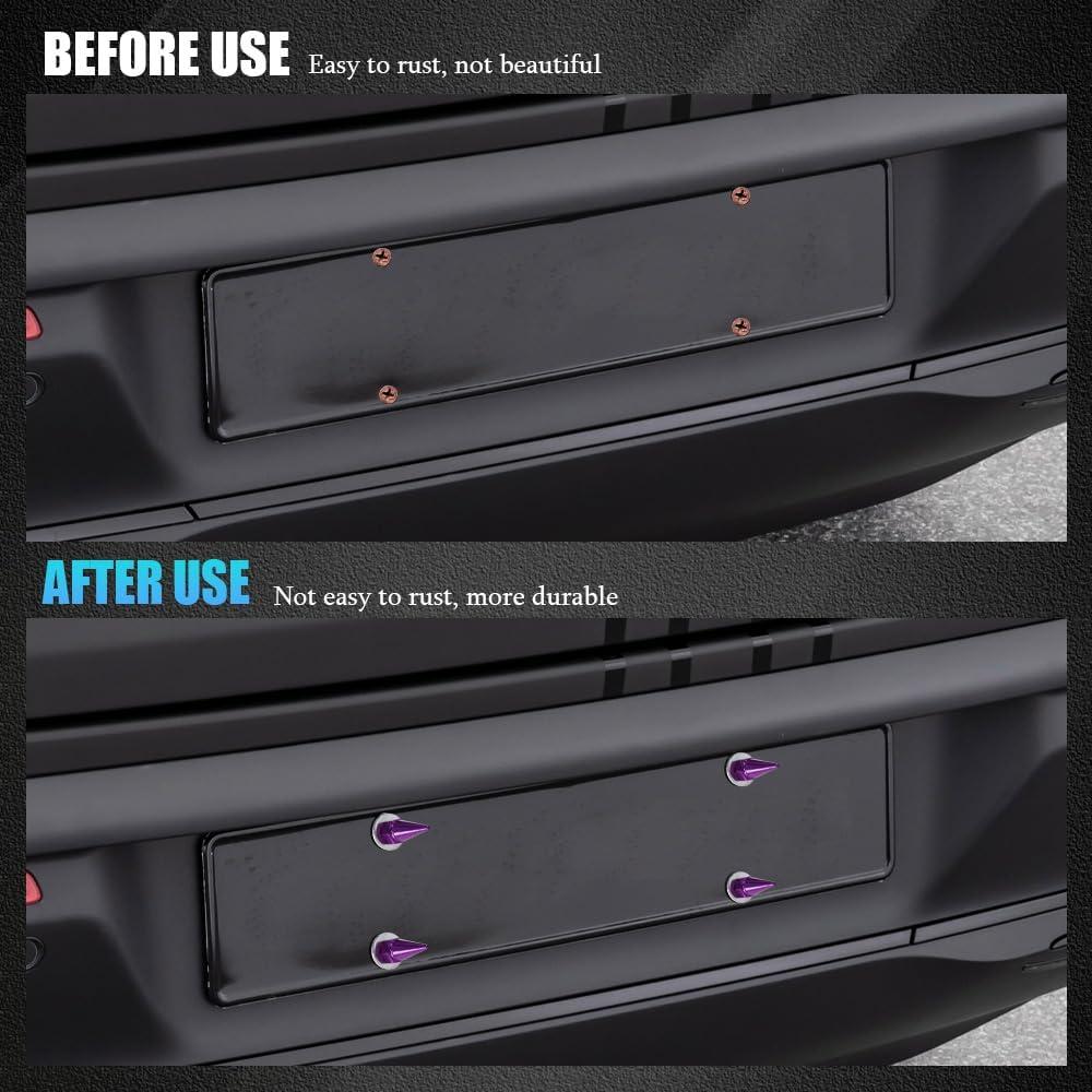 Kit de Tornillos de Placa de Matrícula Antirrobo Lyxheth 4 Pcs