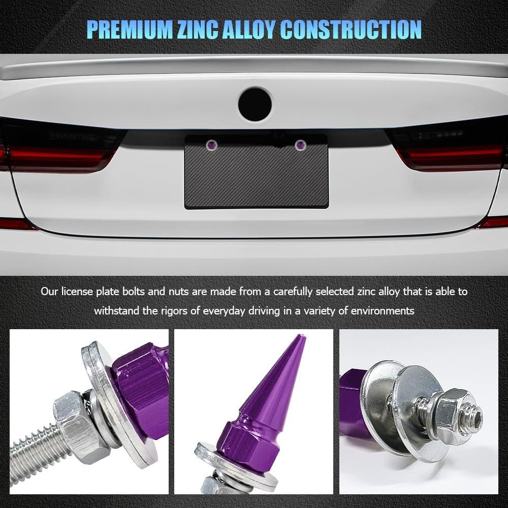 Kit de Tornillos de Placa de Matrícula Antirrobo Lyxheth 4 Pcs