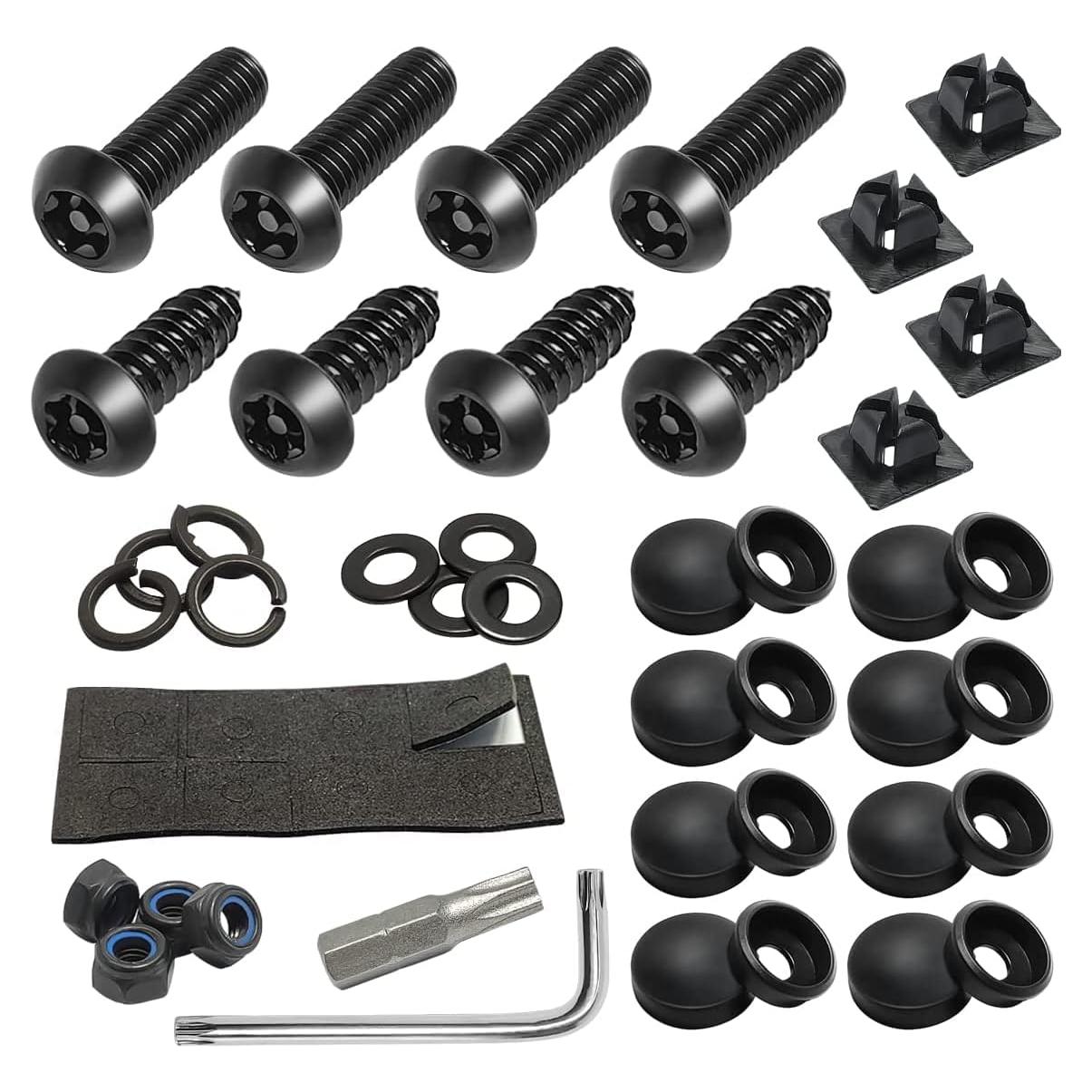 Kit de Tornillos Antirrobo XINLIYA para Placas de Matrícula 62 Piezas
