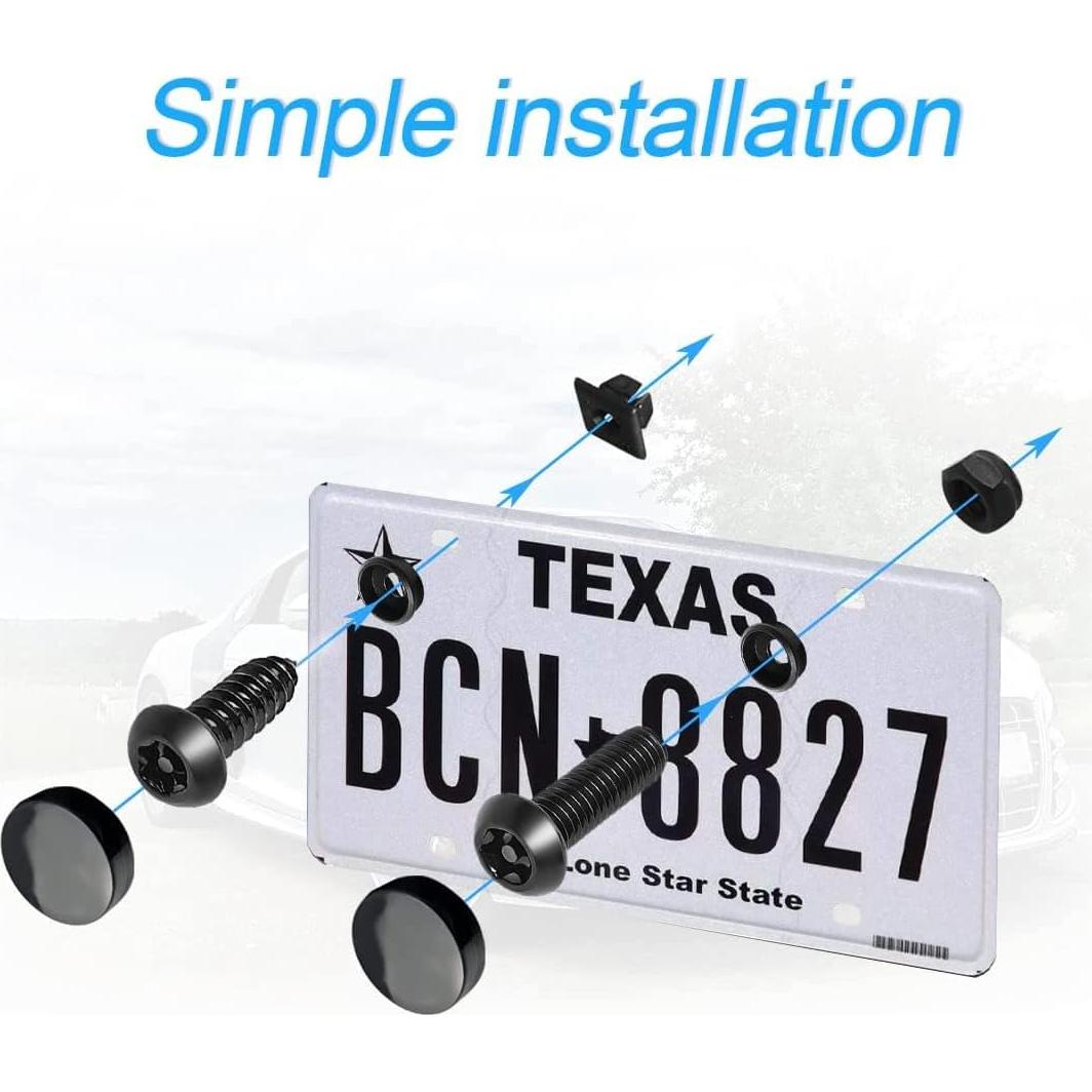 Kit de Tornillos Antirrobo XINLIYA para Placas de Matrícula 62 Piezas