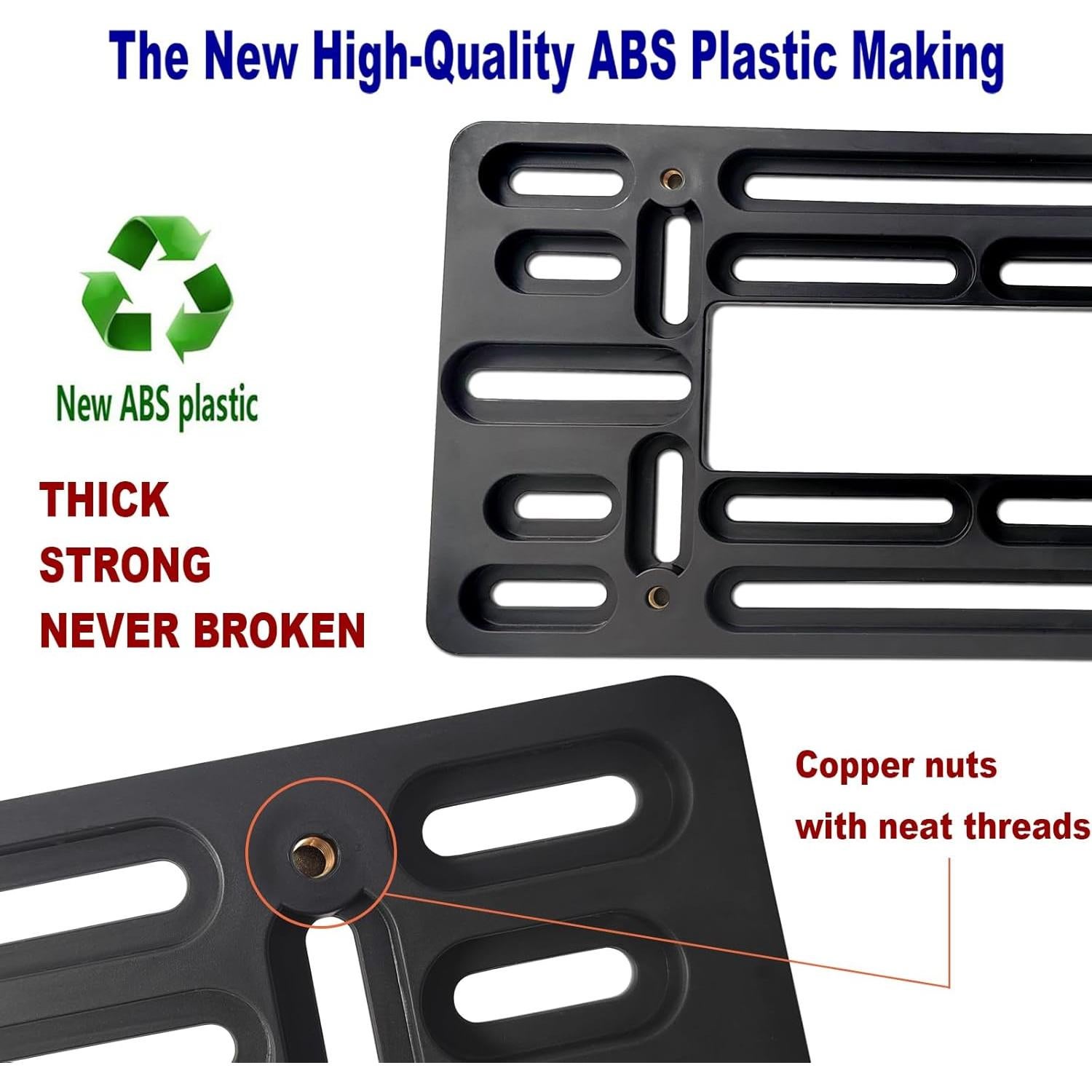 Soporte de Placa de Licencia Frontal AOOTF - Aluminio Negro