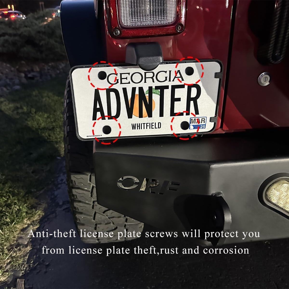 Kit de Tornillos Antirrobo ZNDAW para Placas de Licencia - Negro