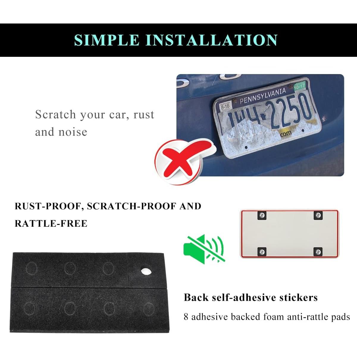 Kit de Tornillos Antirrobo ZNDAW para Placas de Licencia - Negro