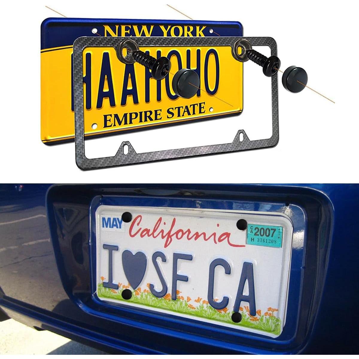 Kit de Tornillos Antirrobo ZNDAW para Placas de Licencia - Negro