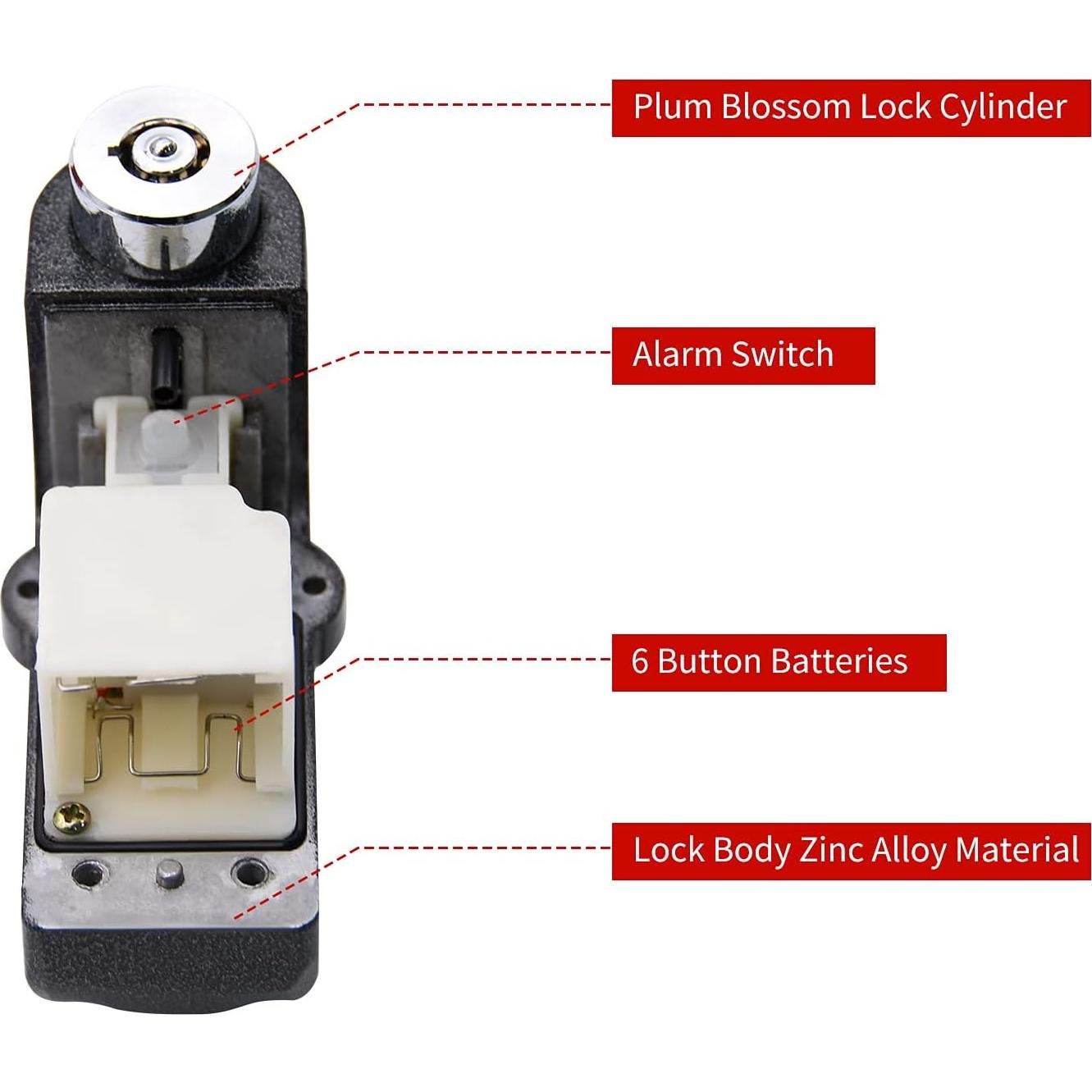 Juego de Candado de Disco de Alarma RUBY.Q 110dB 2 Piezas