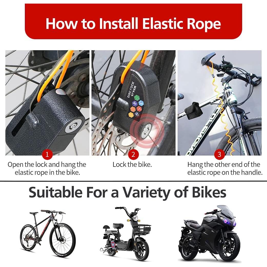 Juego de Candado de Disco de Alarma RUBY.Q 110dB 2 Piezas