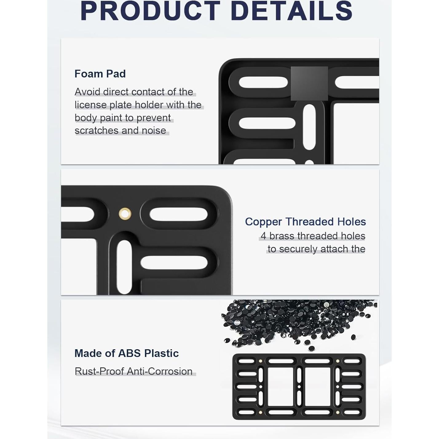 Soporte de Placa de Licencia Frontal Uniengin LP-025 Negro