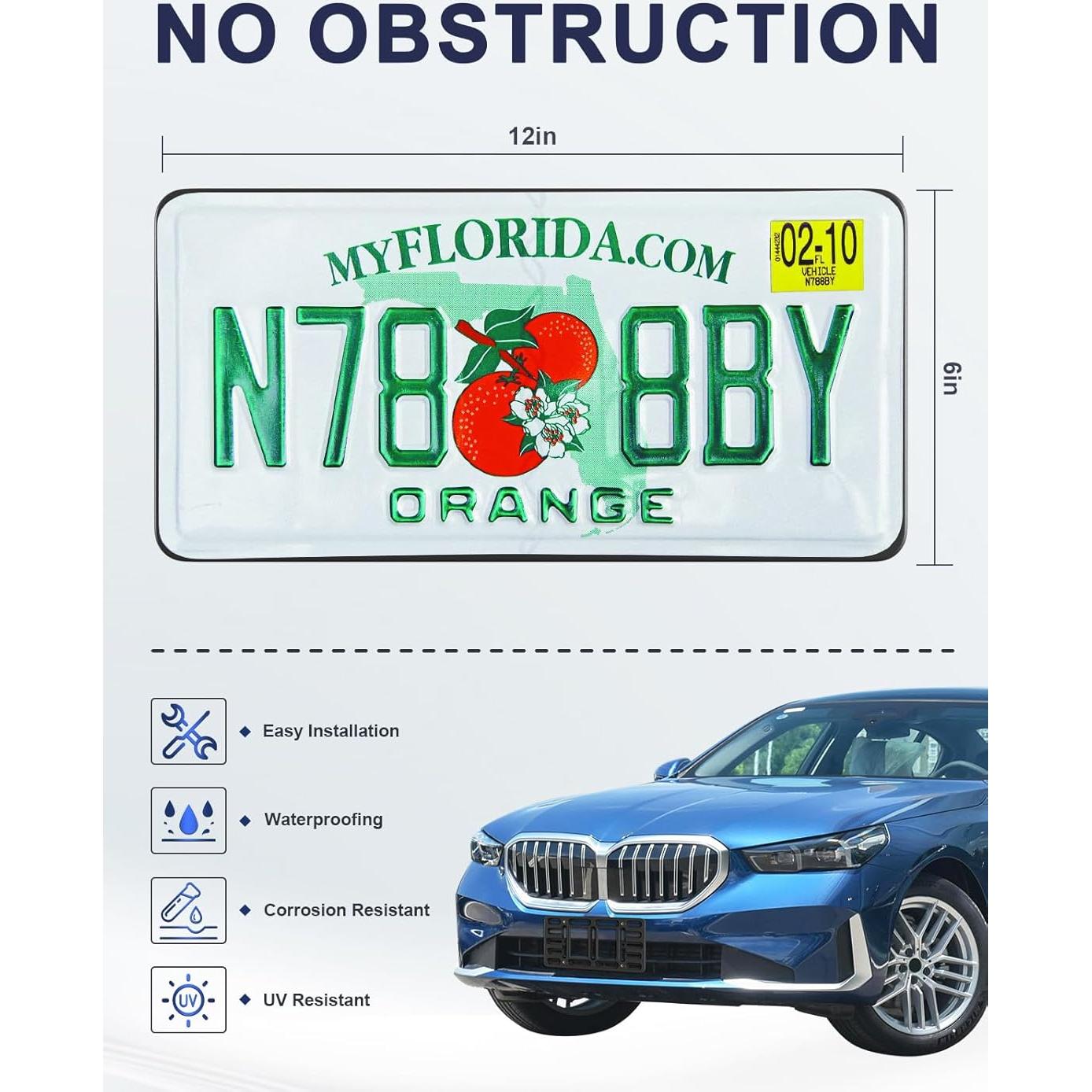 Soporte de Placa de Licencia Frontal Uniengin LP-025 Negro