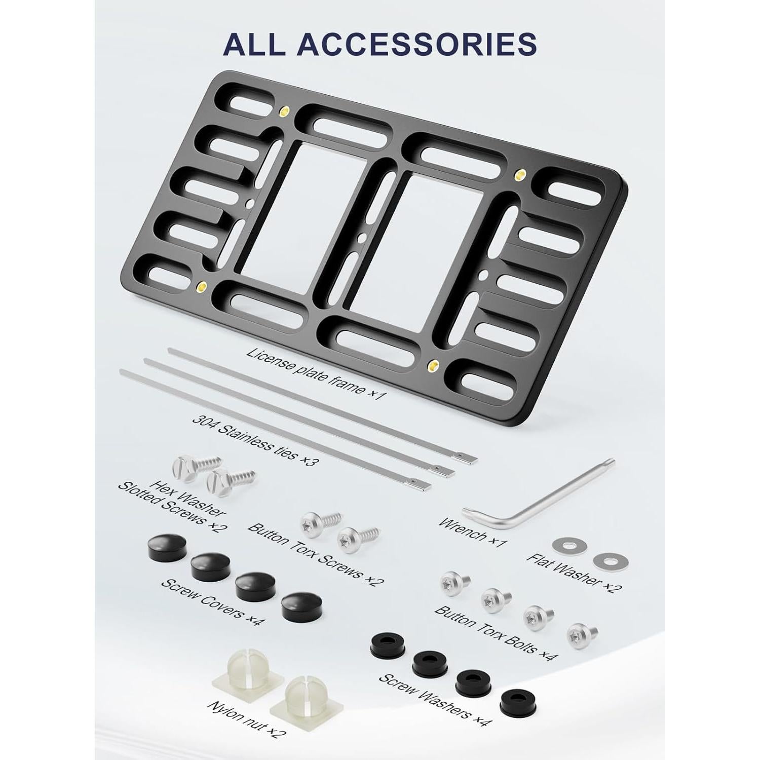 Soporte de Placa de Licencia Frontal Uniengin LP-025 Negro