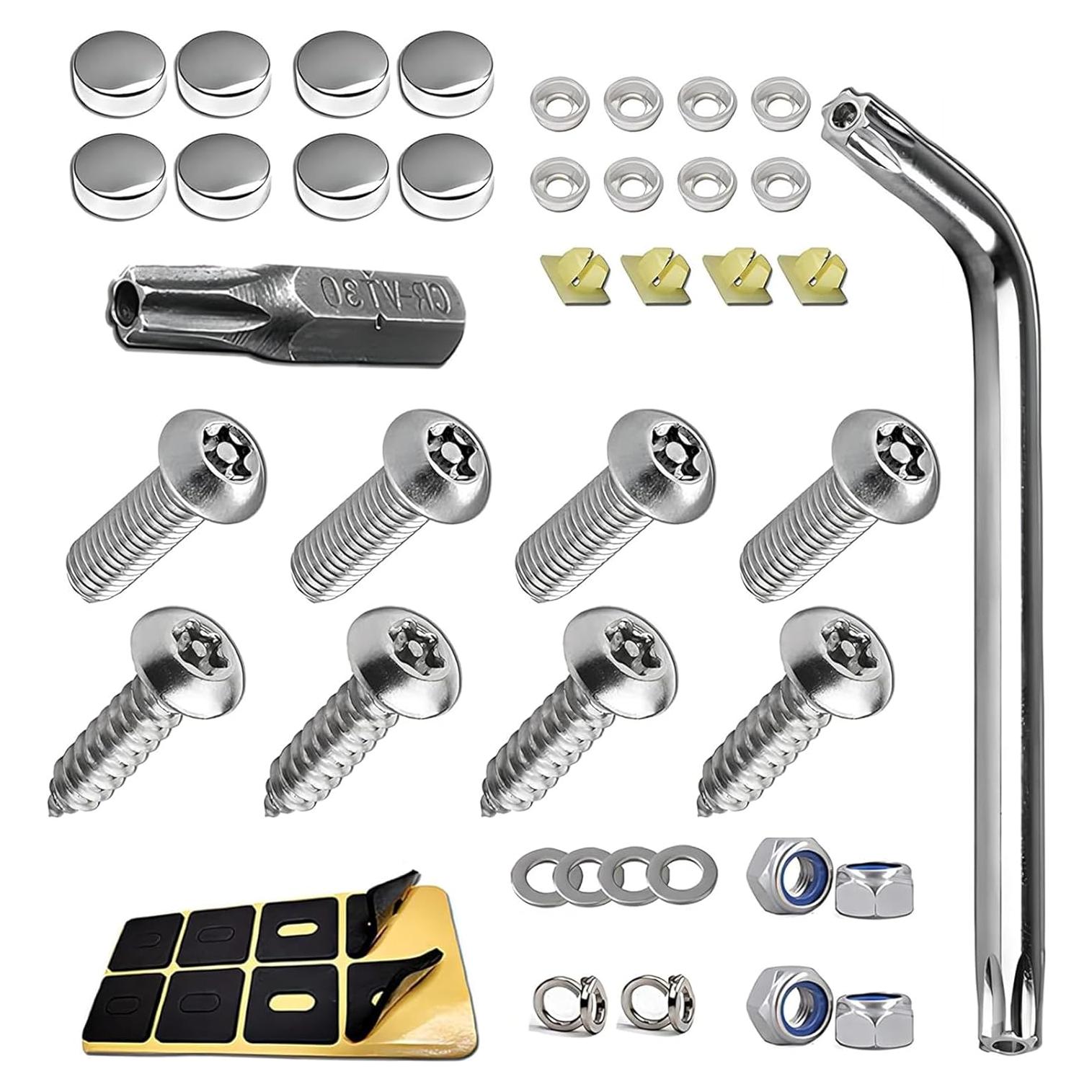 Kit de Tornillos Antirrobo para Placas de Matrícula Merdege 43 Piezas