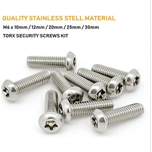 Kit 51 Tornillos de Seguridad Torx M6 Acero Inoxidable 304