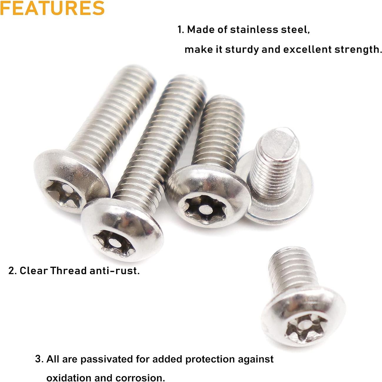 Kit 51 Tornillos de Seguridad Torx M6 Acero Inoxidable 304