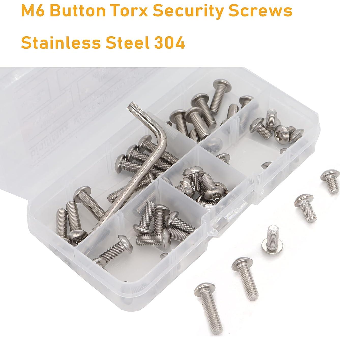 Kit 51 Tornillos de Seguridad Torx M6 Acero Inoxidable 304