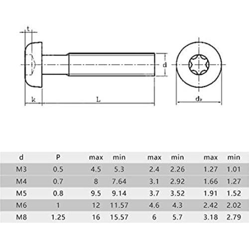 Kit 51 Tornillos de Seguridad Torx M6 Acero Inoxidable 304