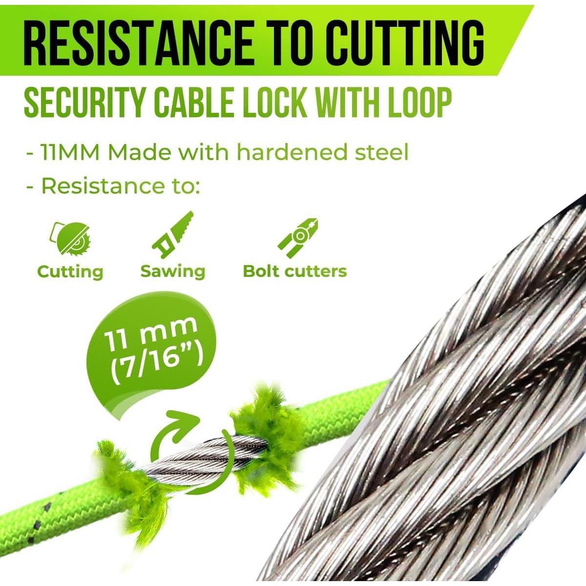 Candado de Cable de Seguridad GOLDEN COCK 7FT Acero Trenzado