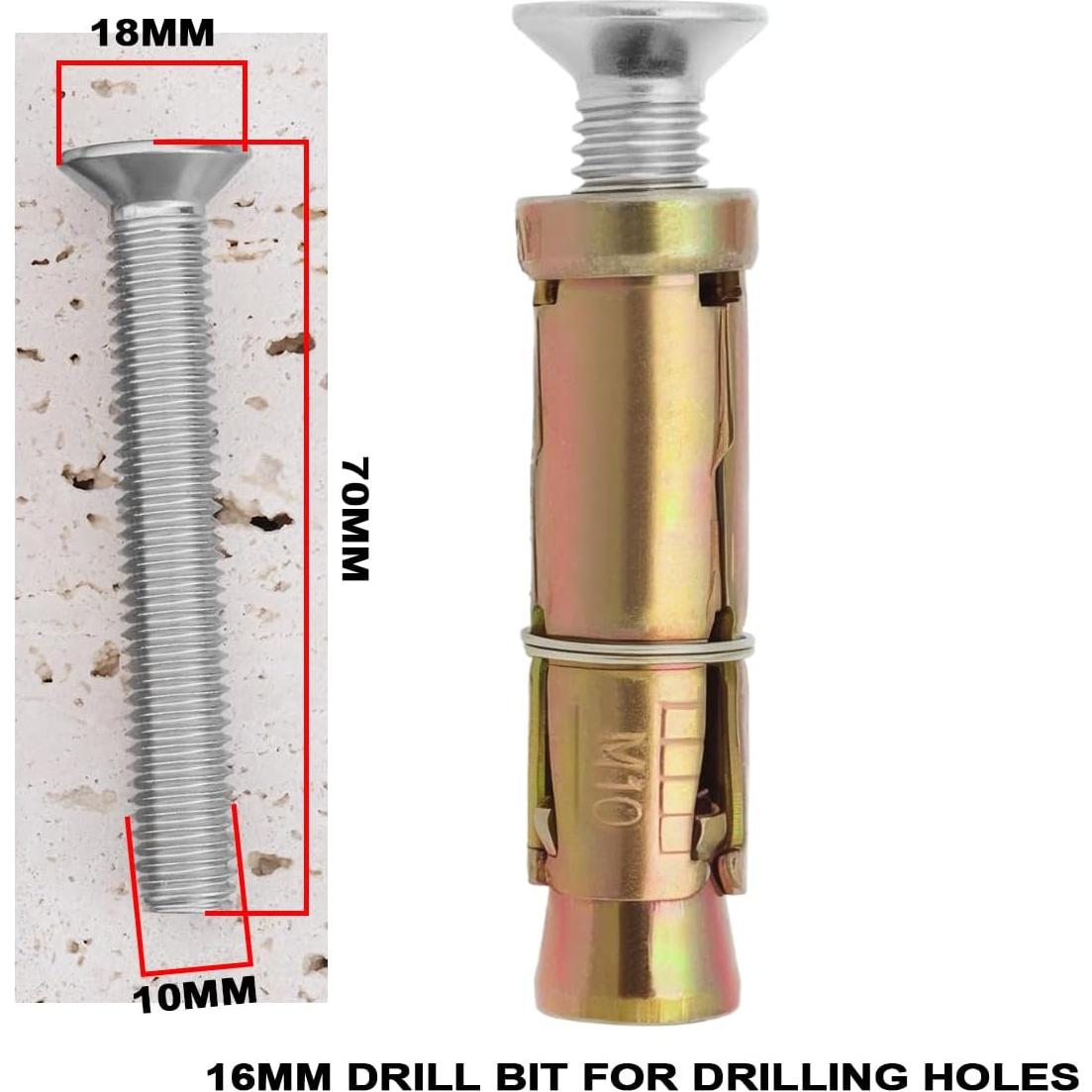 Tornillos de Seguridad Antirrobo eMagTech M10 x 70mm 5 Piezas