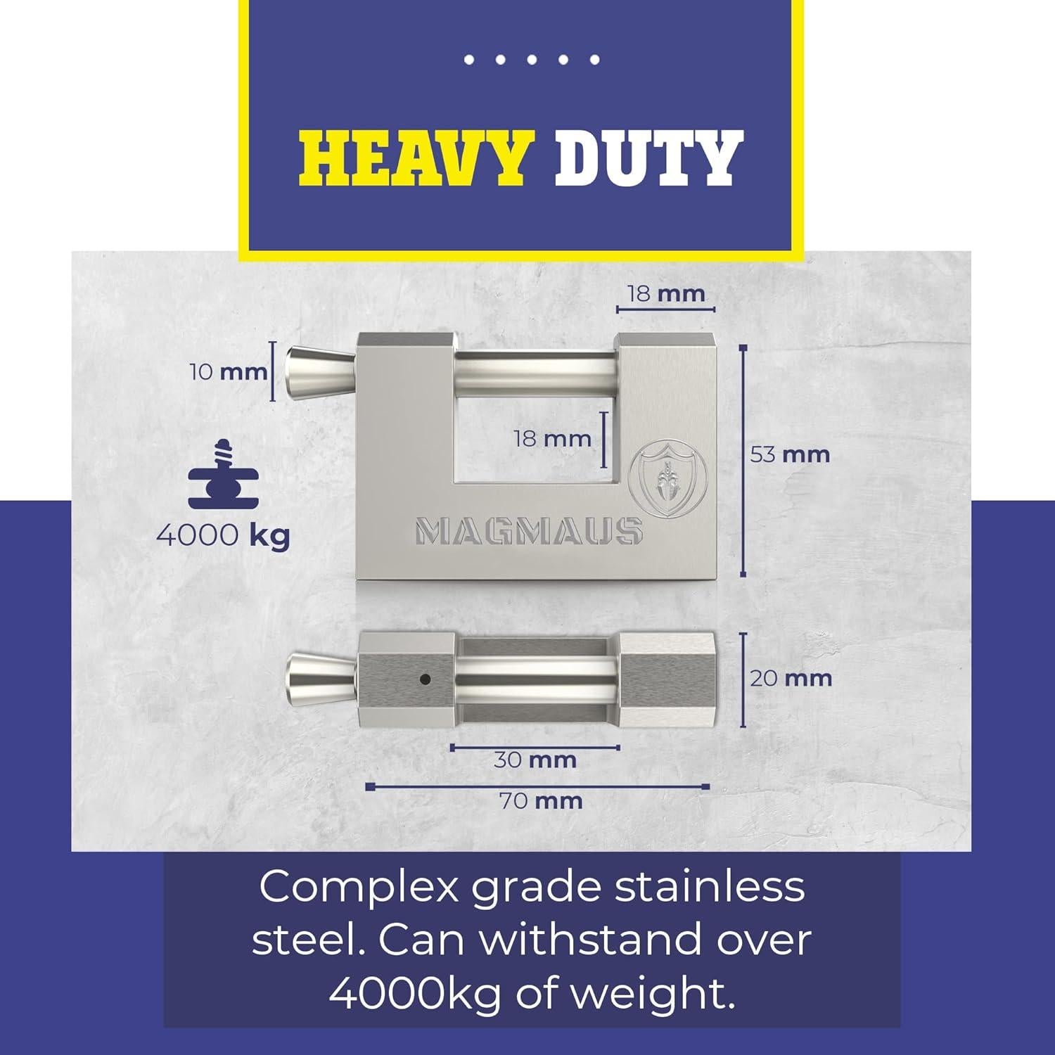 Candado de Seguridad Magmaus RTL70 - Alta Resistencia 70mm