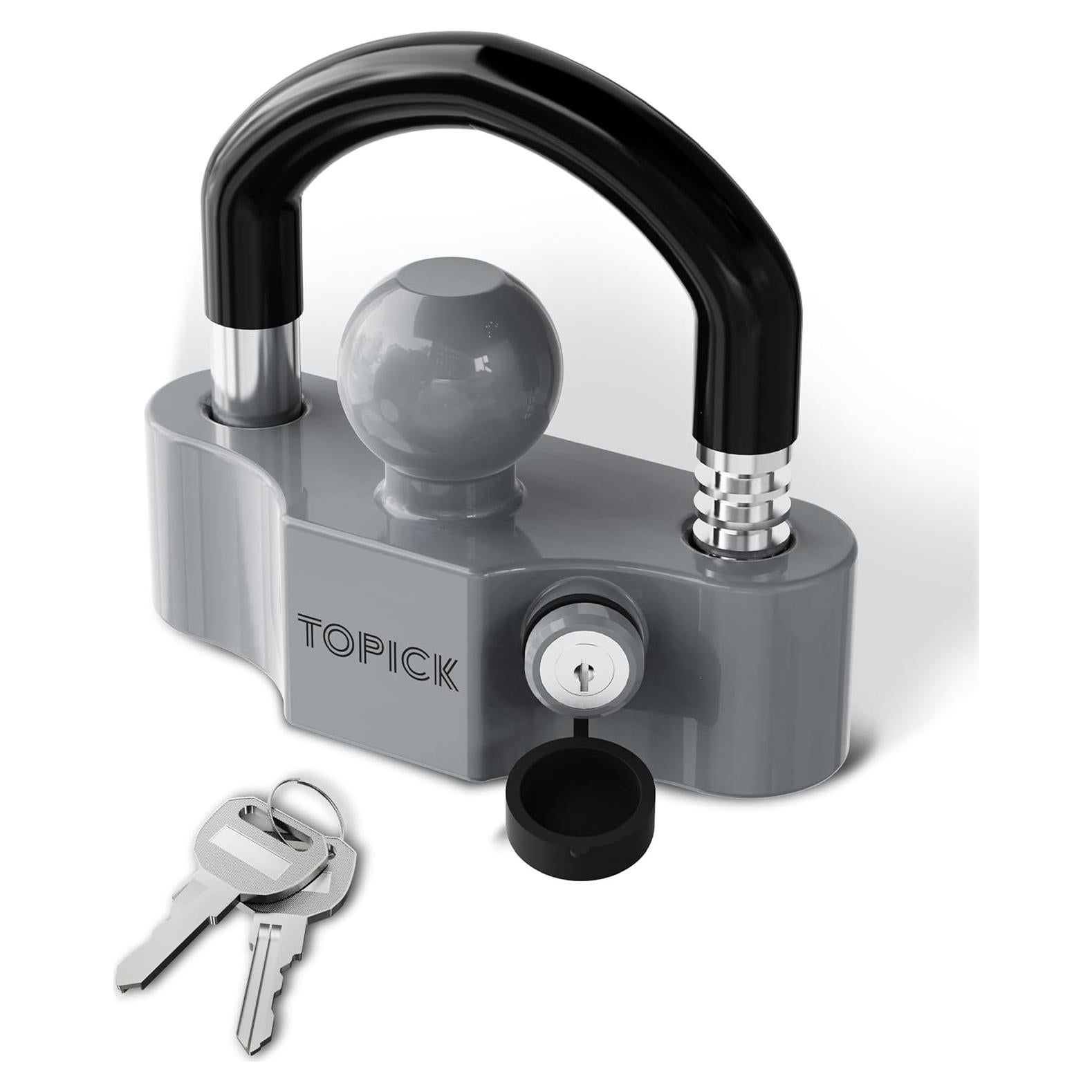 Cerradura de Remolque TOPICK Alta Resistencia Antirrobo Gris