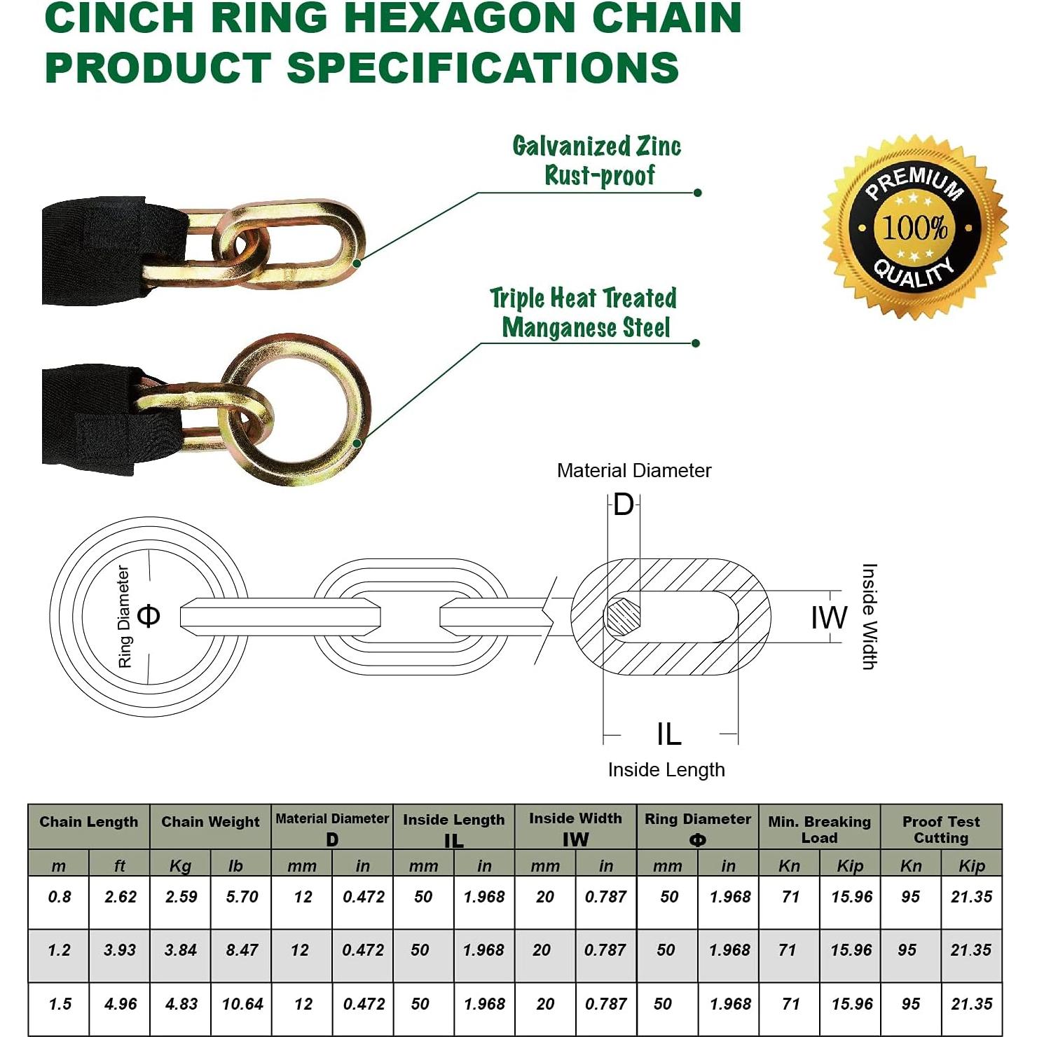 Cadena de Seguridad OKG 0.8m x 1.27cm Alta Resistencia