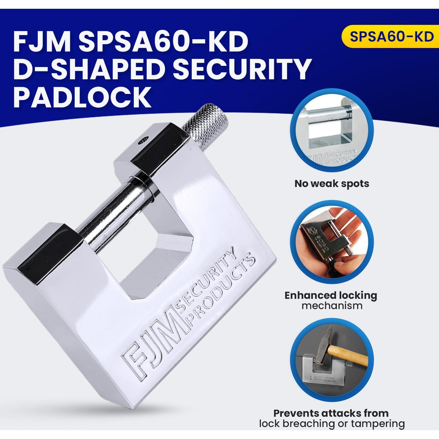 Cerradura de Alta Seguridad FJM SPSA60-CR 60mm D-Style Cromada
