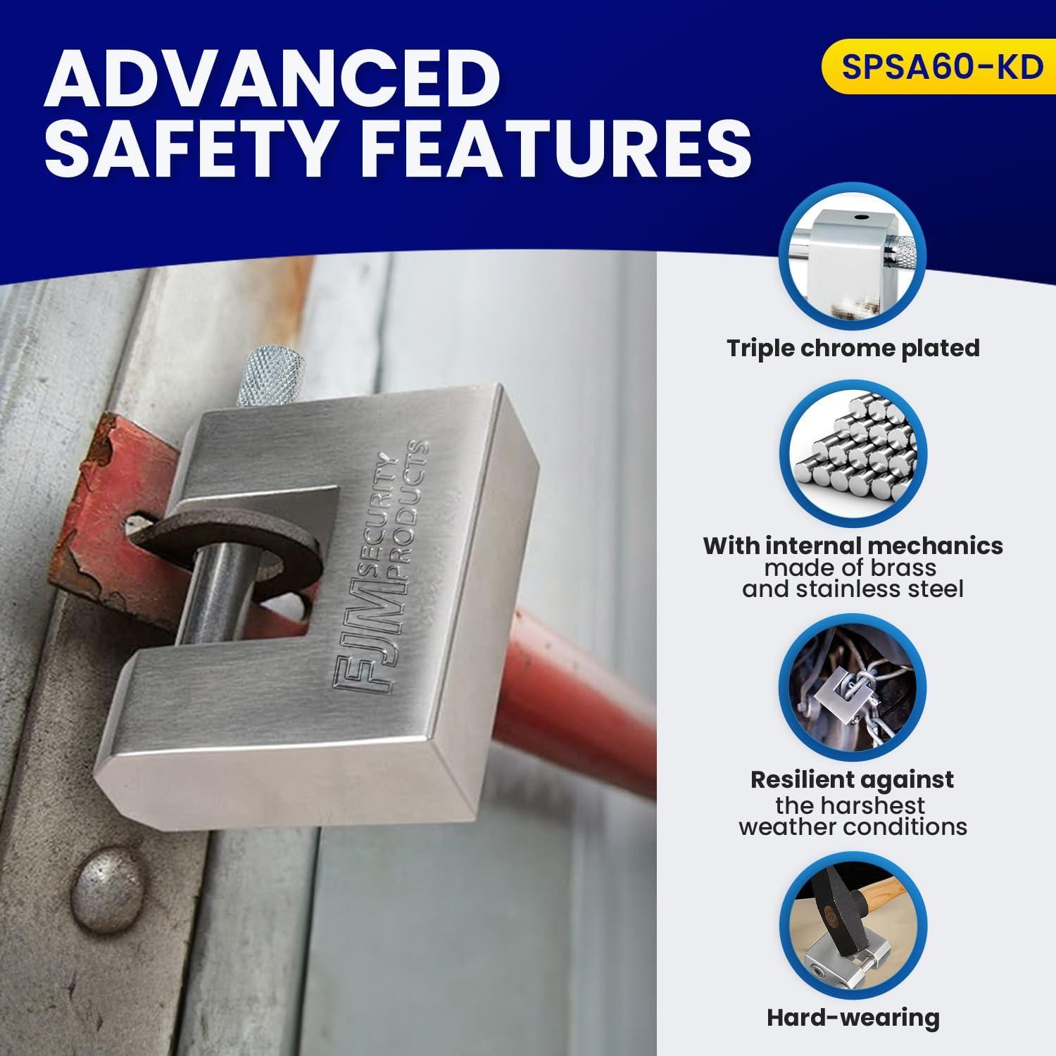 Cerradura de Alta Seguridad FJM SPSA60-CR 60mm D-Style Cromada