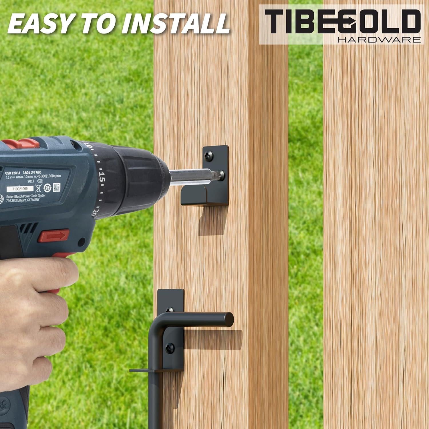 Pestillo de caña TIBEGOLD 45.72 cm hierro forjado paquete de 2