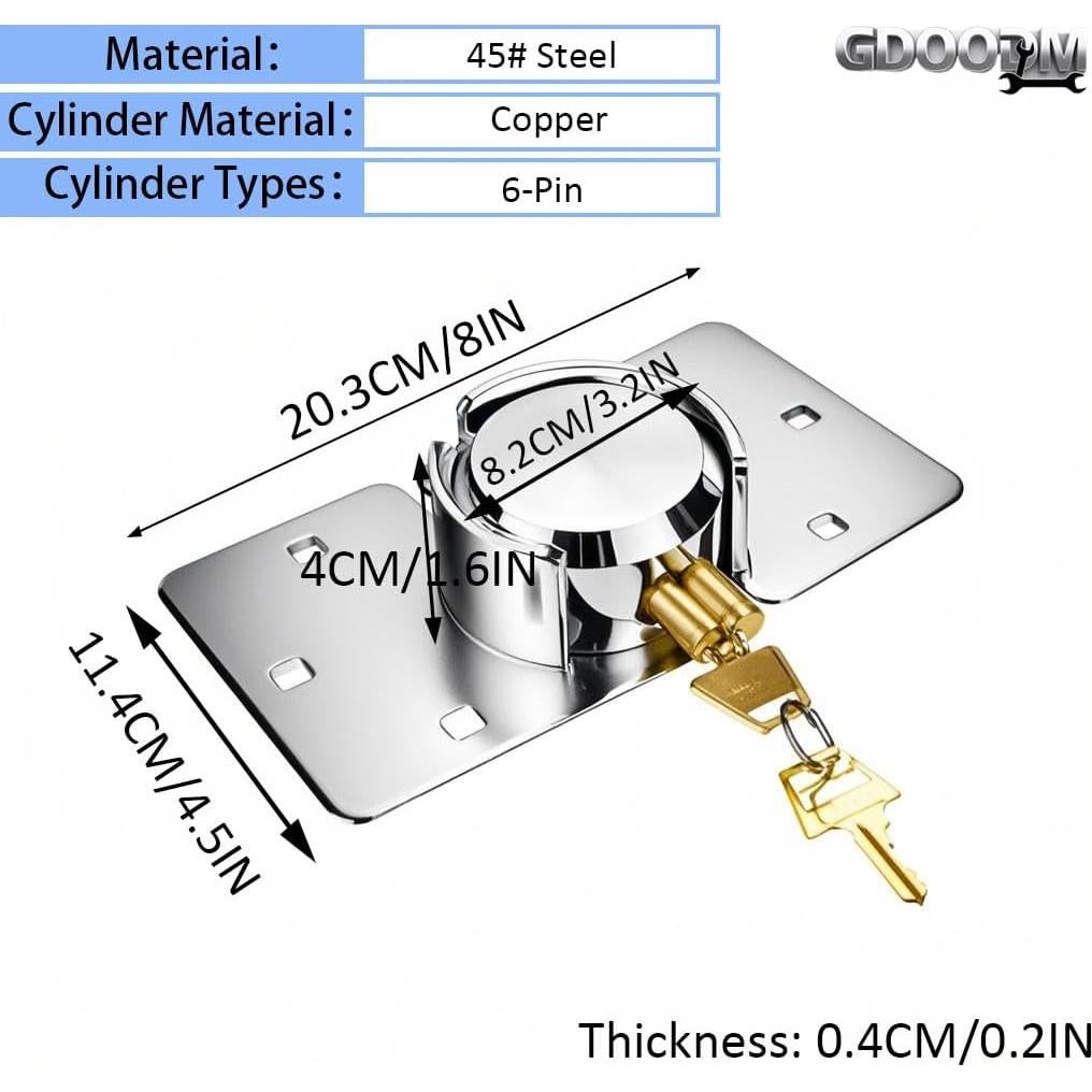 Cerradura de Puerta de Furgoneta GDOODM 73mm Antirrobo
