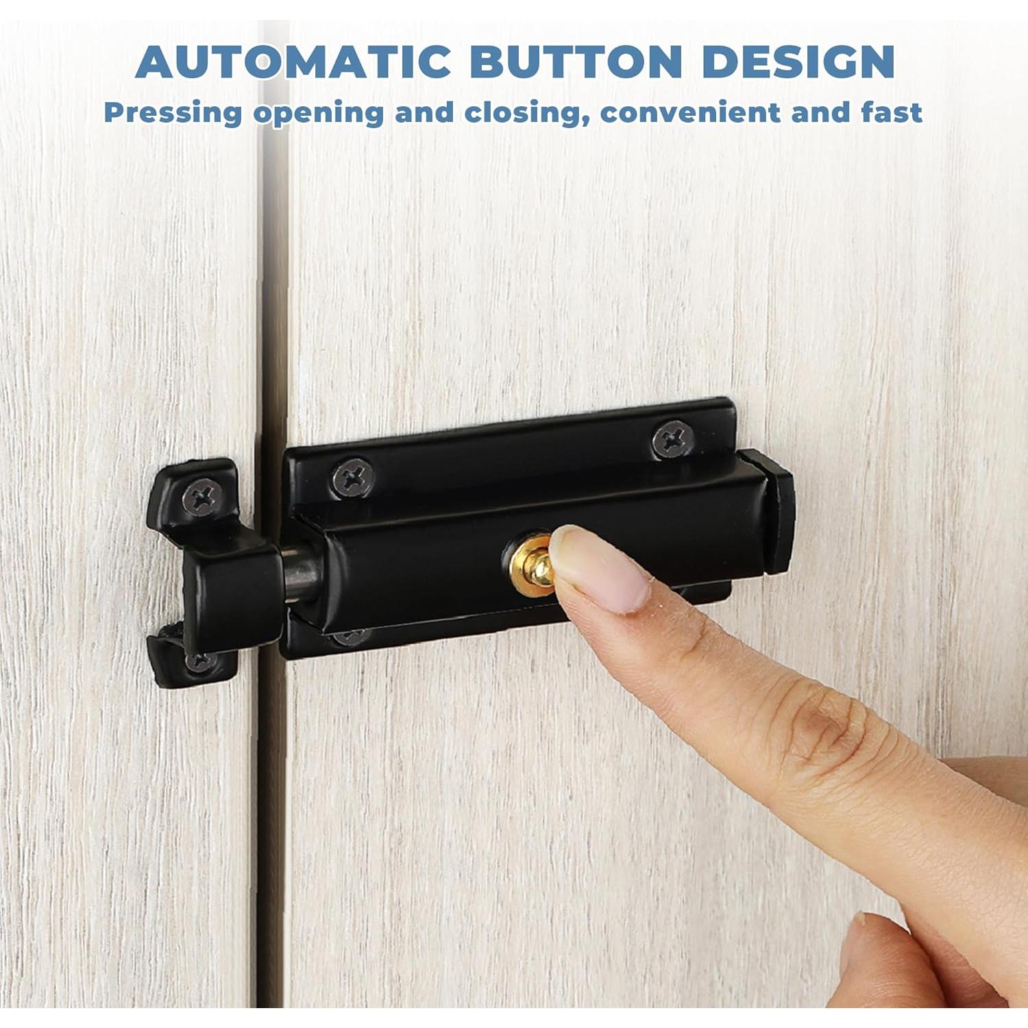 Cierre Automático de Pestillo Mooche Negro 4.57x2.54cm