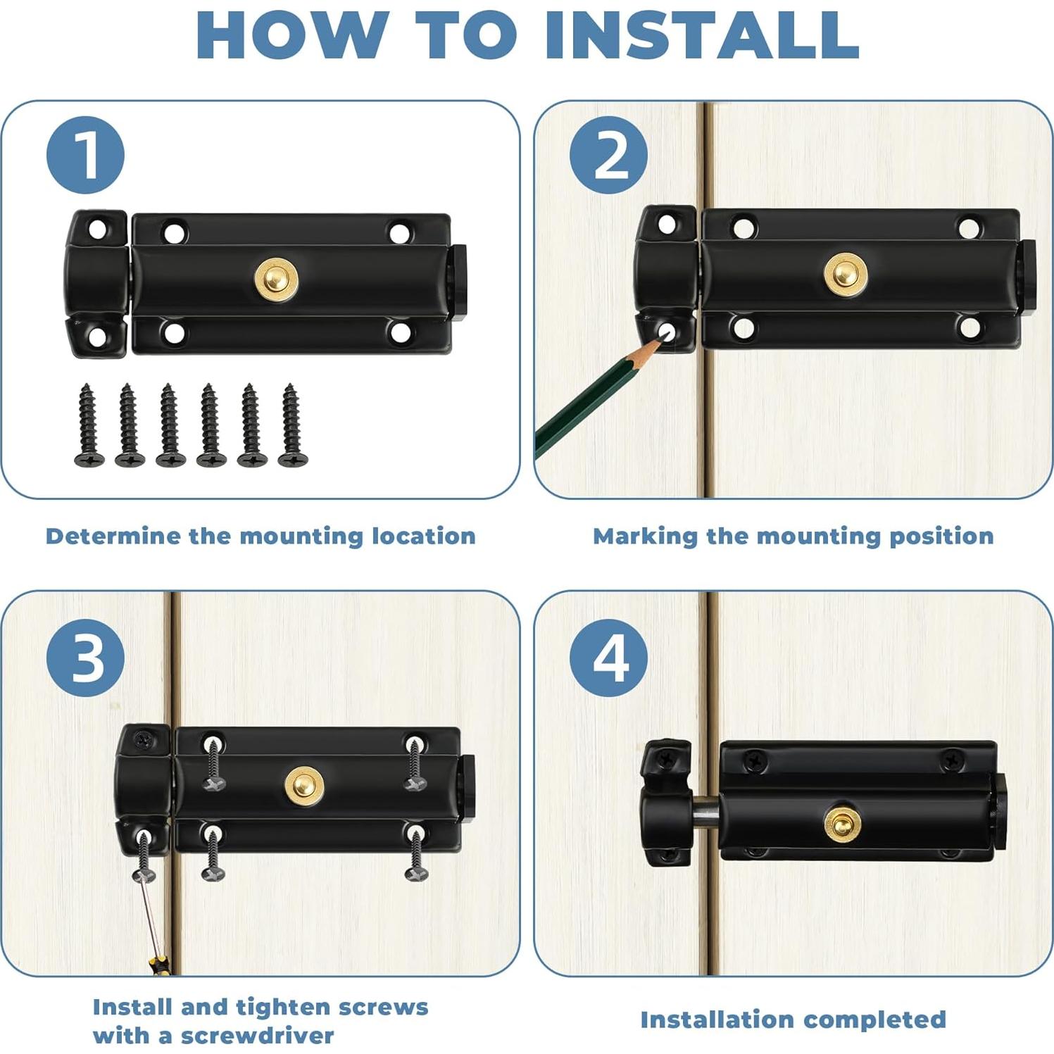 Cierre Automático de Pestillo Mooche Negro 4.57x2.54cm