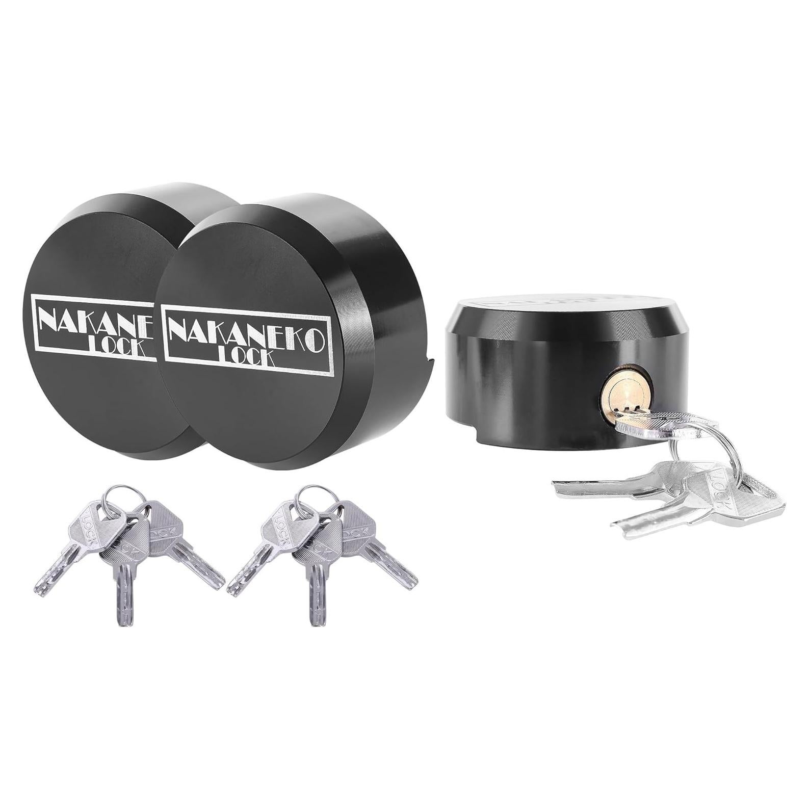 Paquete de 3 Candados Puck NAKANEKO Sin Llave 73mm Aluminio