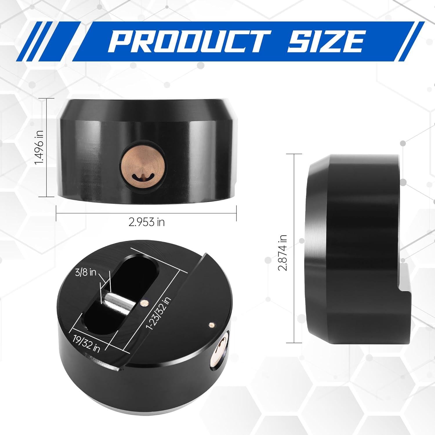 Paquete de 3 Candados Puck NAKANEKO Sin Llave 73mm Aluminio