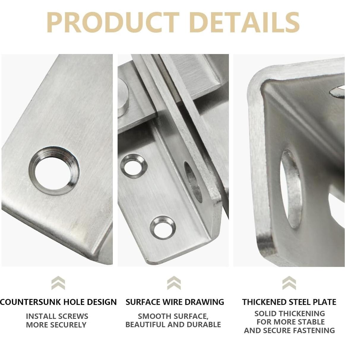 Pestillos de Puerta Bwintech Acero Inoxidable 6.1 cm 4 Pcs