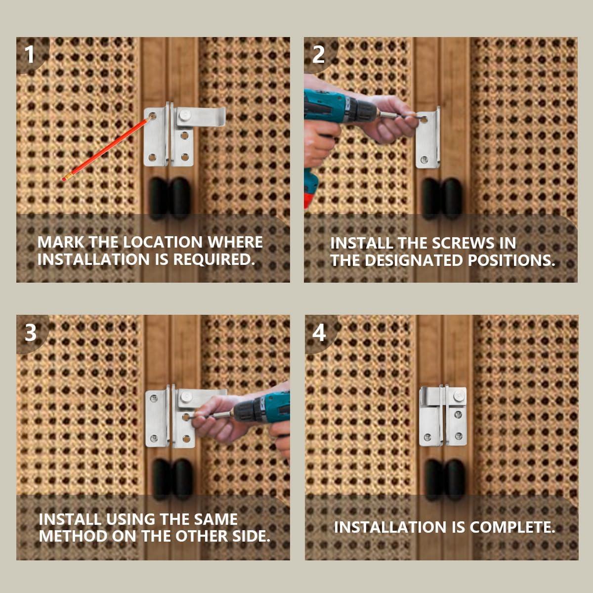 Pestillos de Puerta Bwintech Acero Inoxidable 6.1 cm 4 Pcs