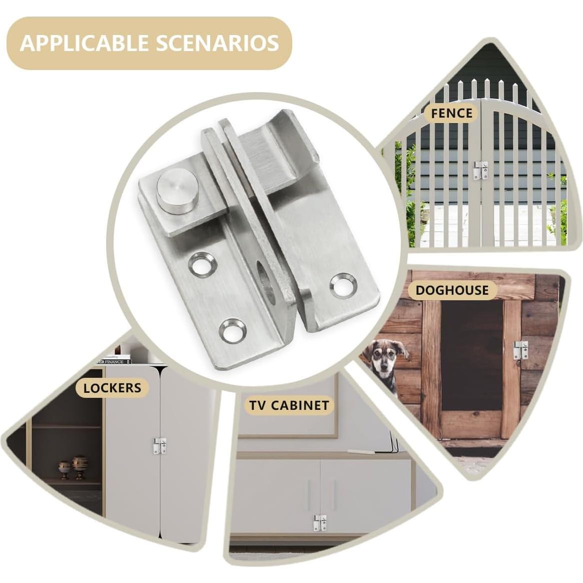 Pestillos de Puerta Bwintech Acero Inoxidable 6.1 cm 4 Pcs