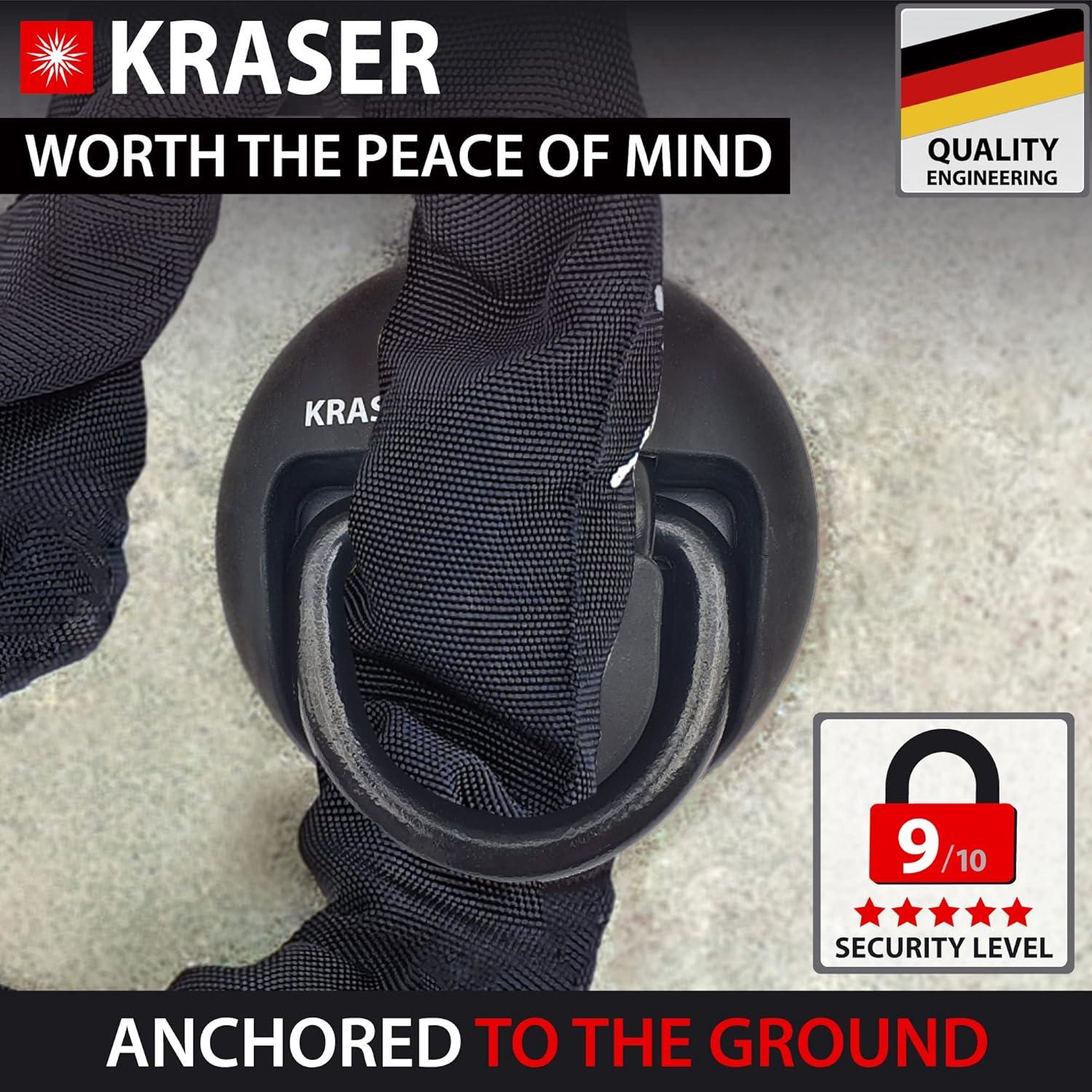 Anclaje de Seguridad KRASER KR804 para Motocicleta y Bicicleta