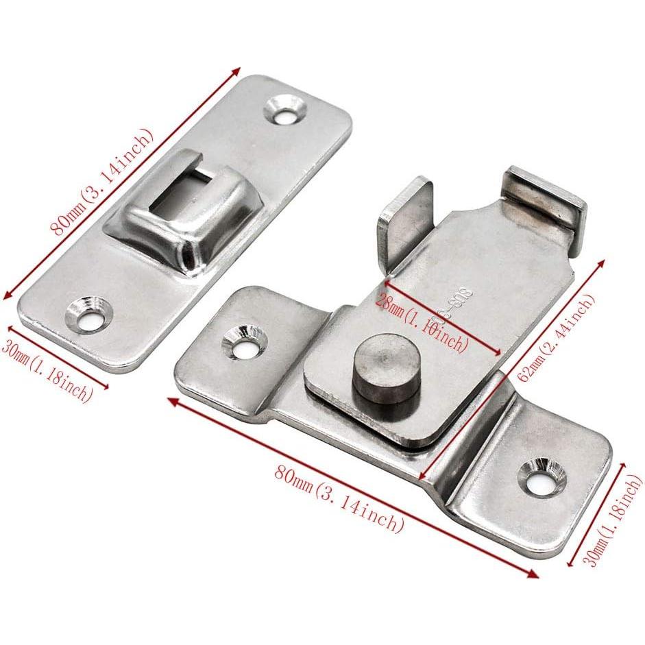 Pestillo de Seguridad Deslizante WANLIAN Acero Inoxidable 30x62mm
