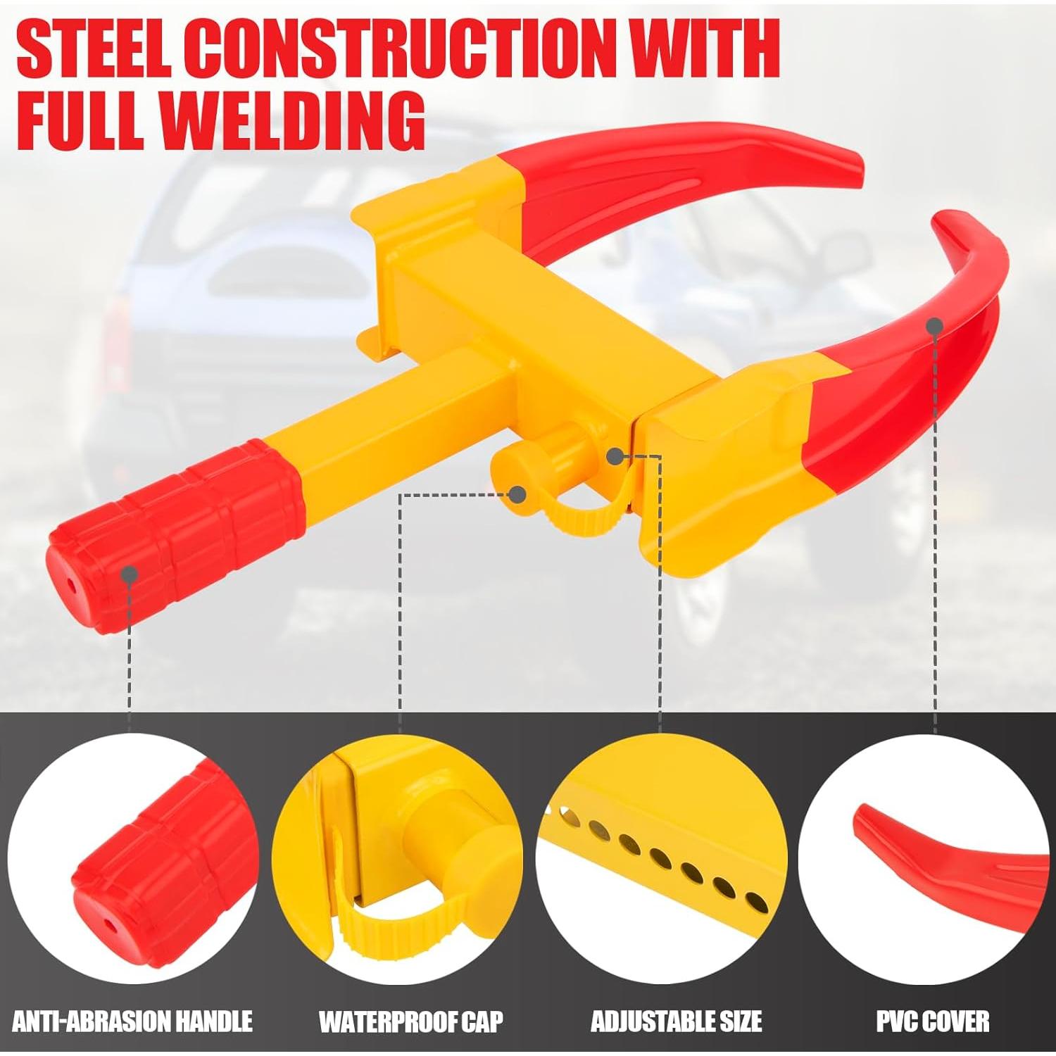 Bloqueo de Rueda de Remolque MAHOOMMAKH Amarillo Universal