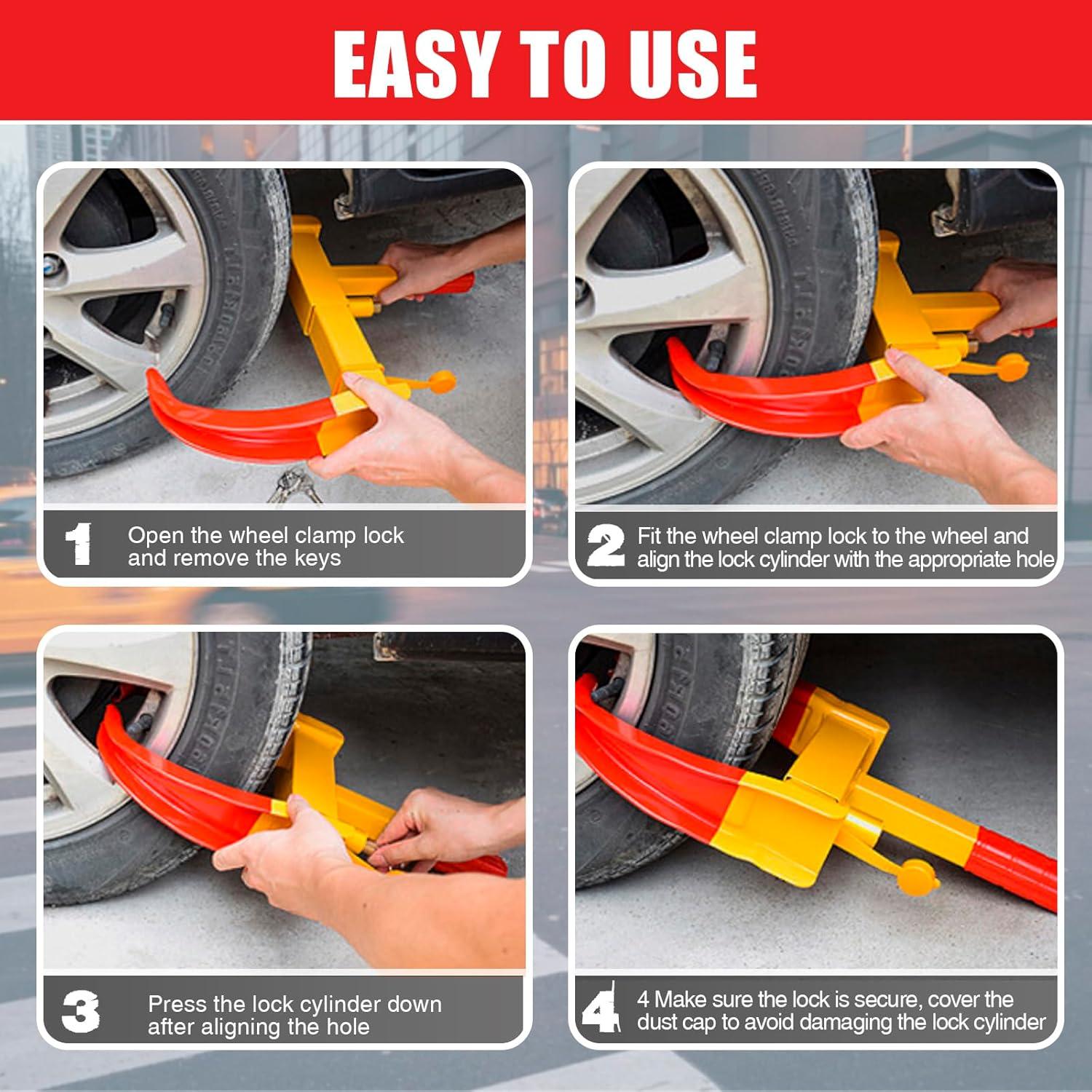 Bloqueo de Rueda de Remolque MAHOOMMAKH Amarillo Universal