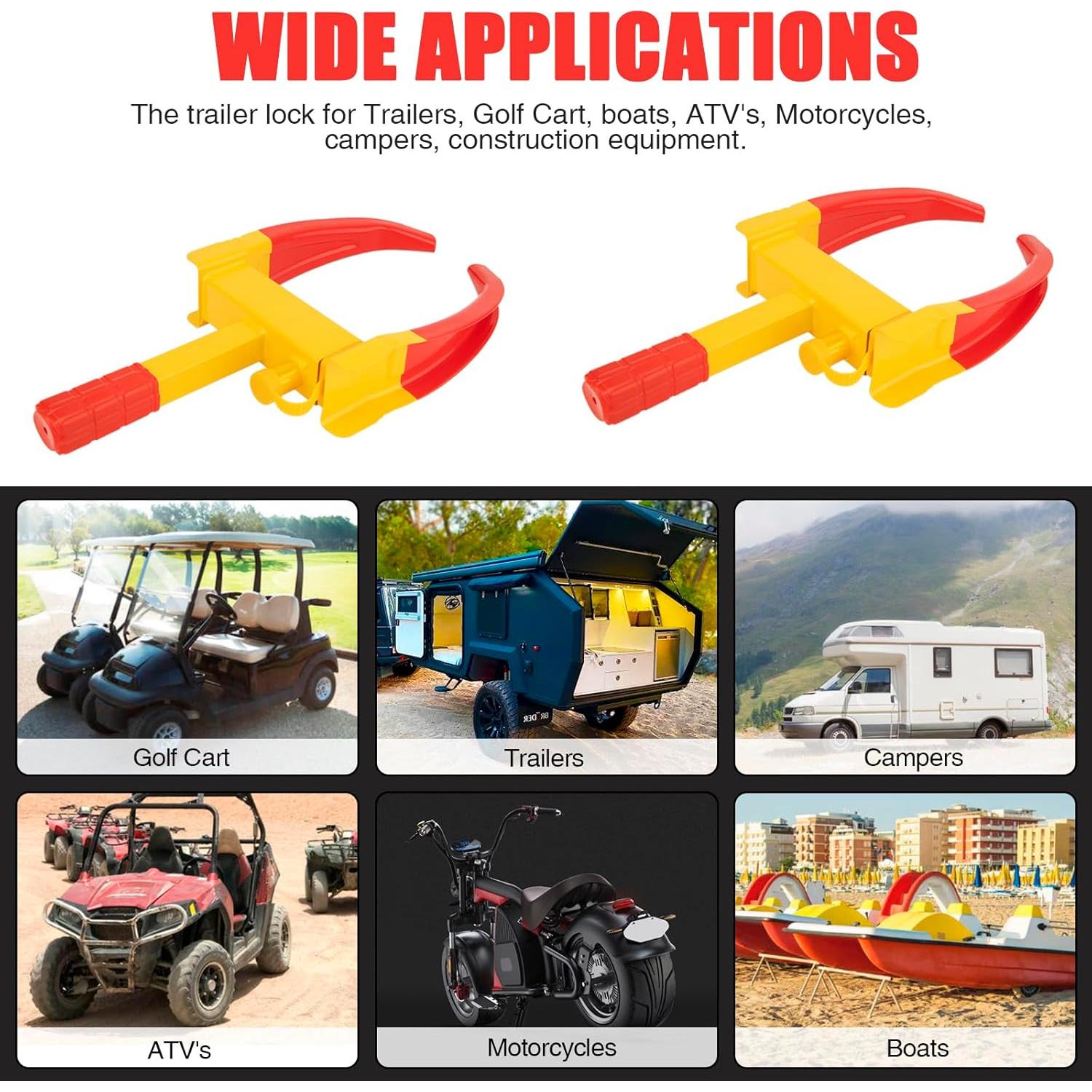 Bloqueo de Rueda de Remolque MAHOOMMAKH Amarillo Universal