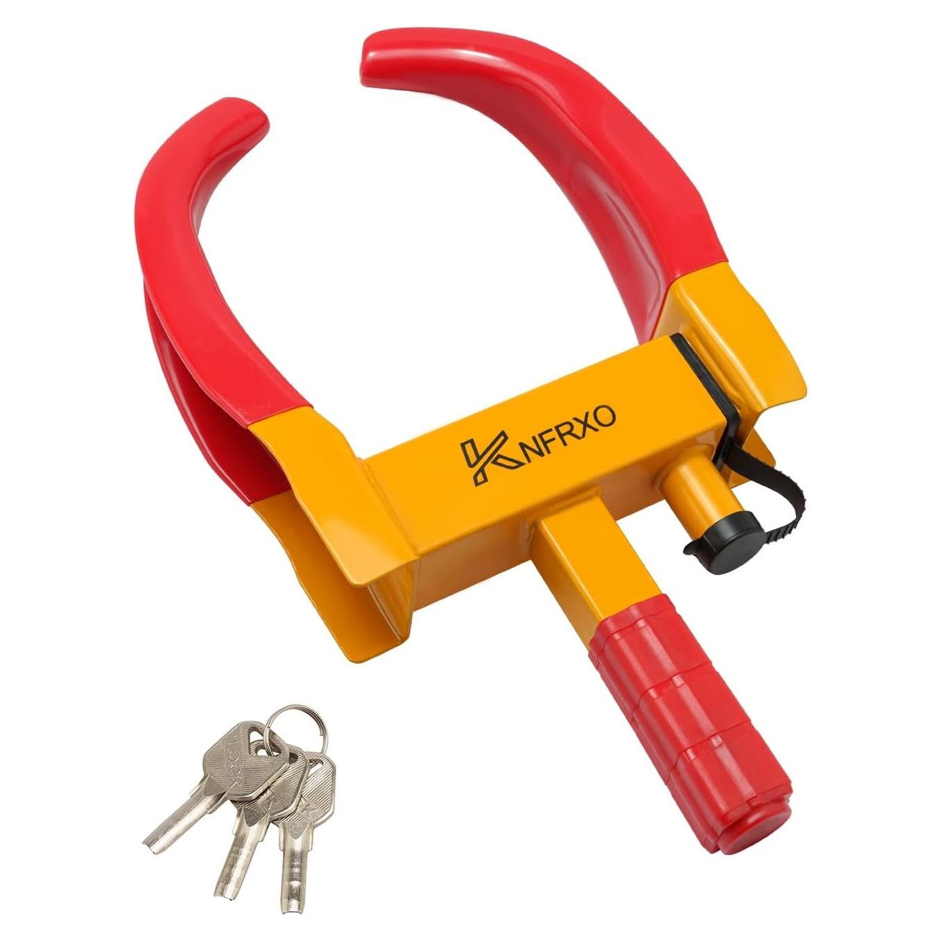 Bloqueo de Rueda Antirrobo KNFRXO Rojo-Amarillo Ajustable