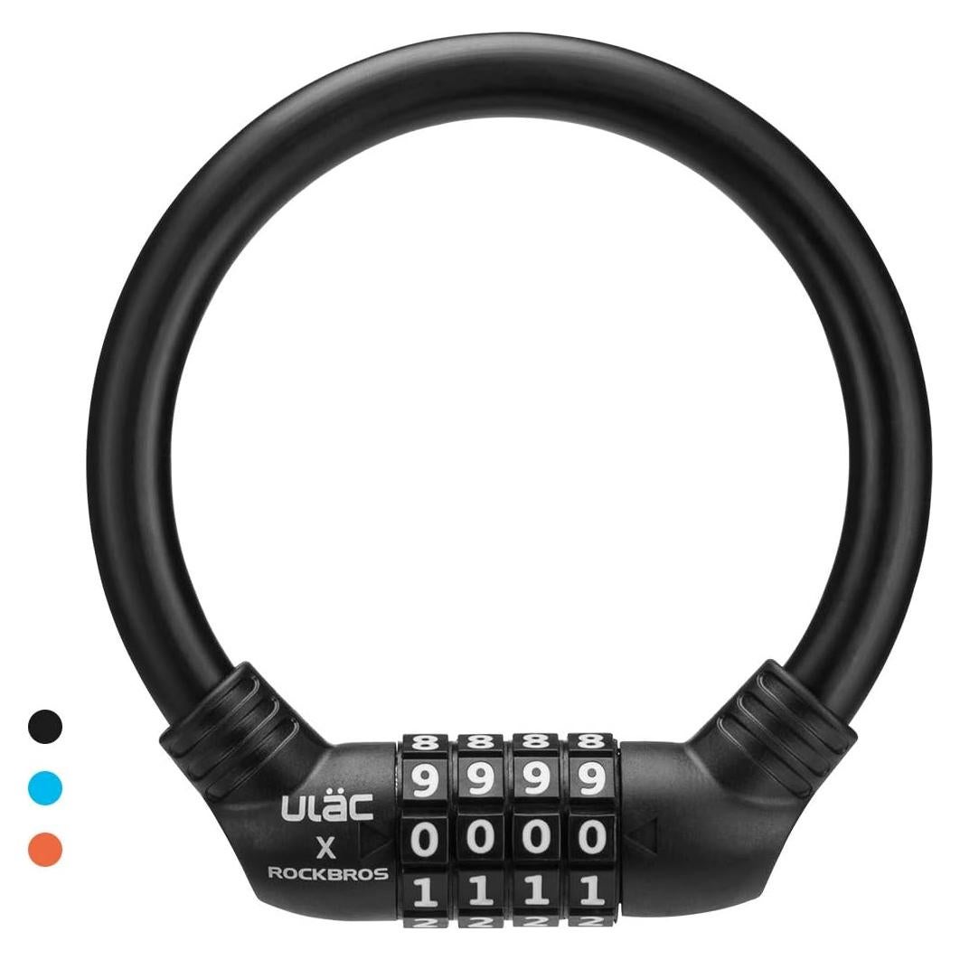 Candado de Bicicleta ROCKBROS 12mm Combinación Reestablecible Negro