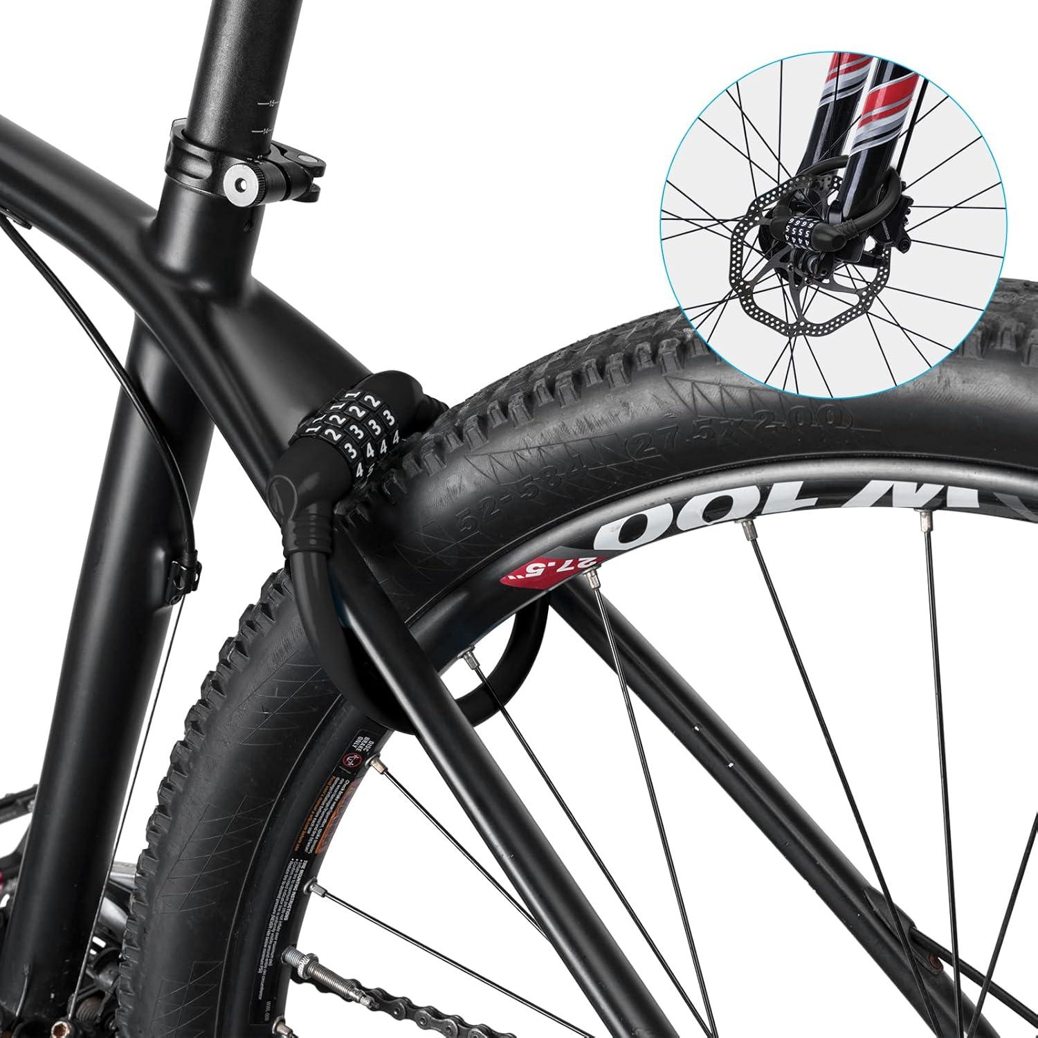 Candado de Bicicleta ROCKBROS 12mm Combinación Reestablecible Negro