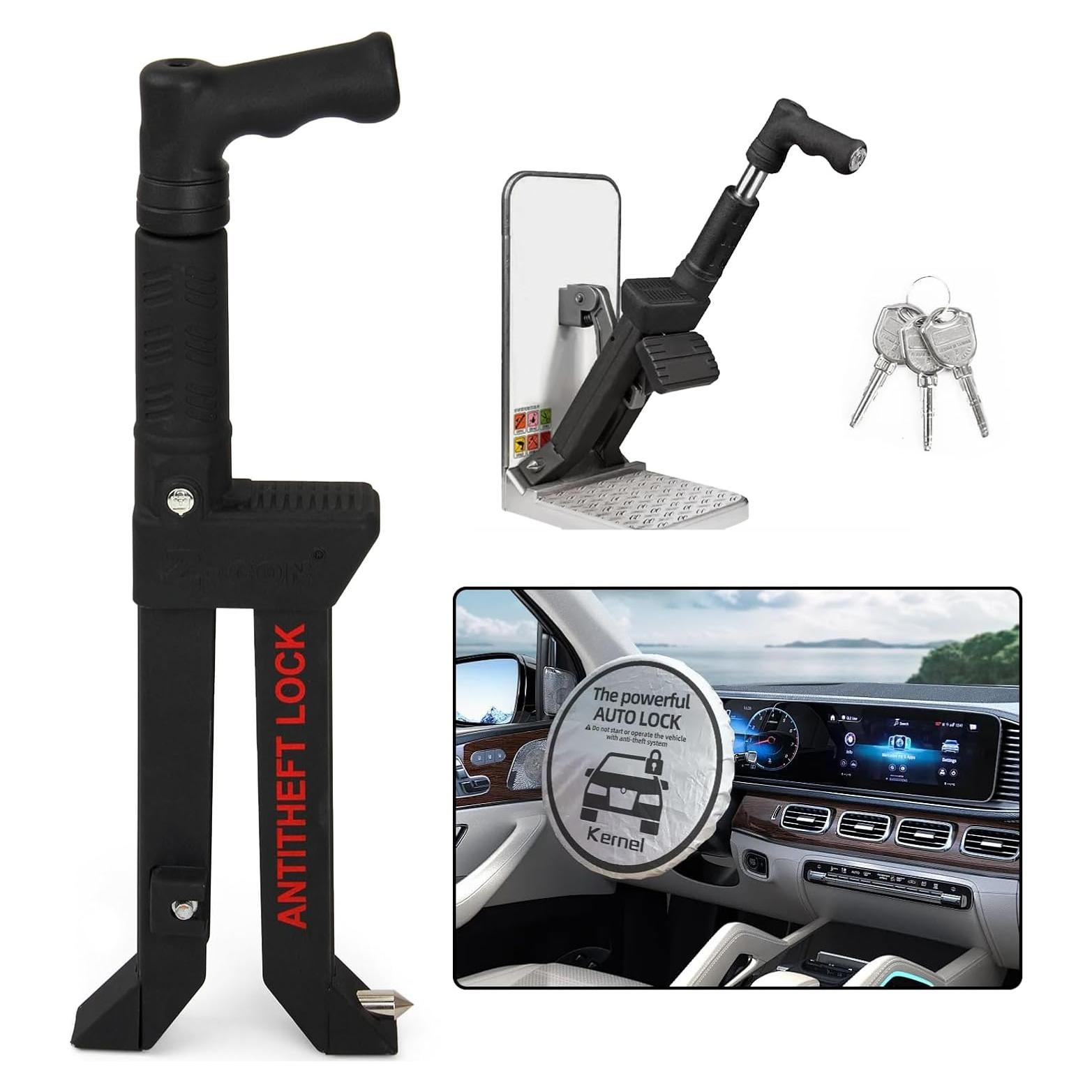 Bloqueo de Pedal de Freno Kernel V15 Antirrobo Acero Inoxidable