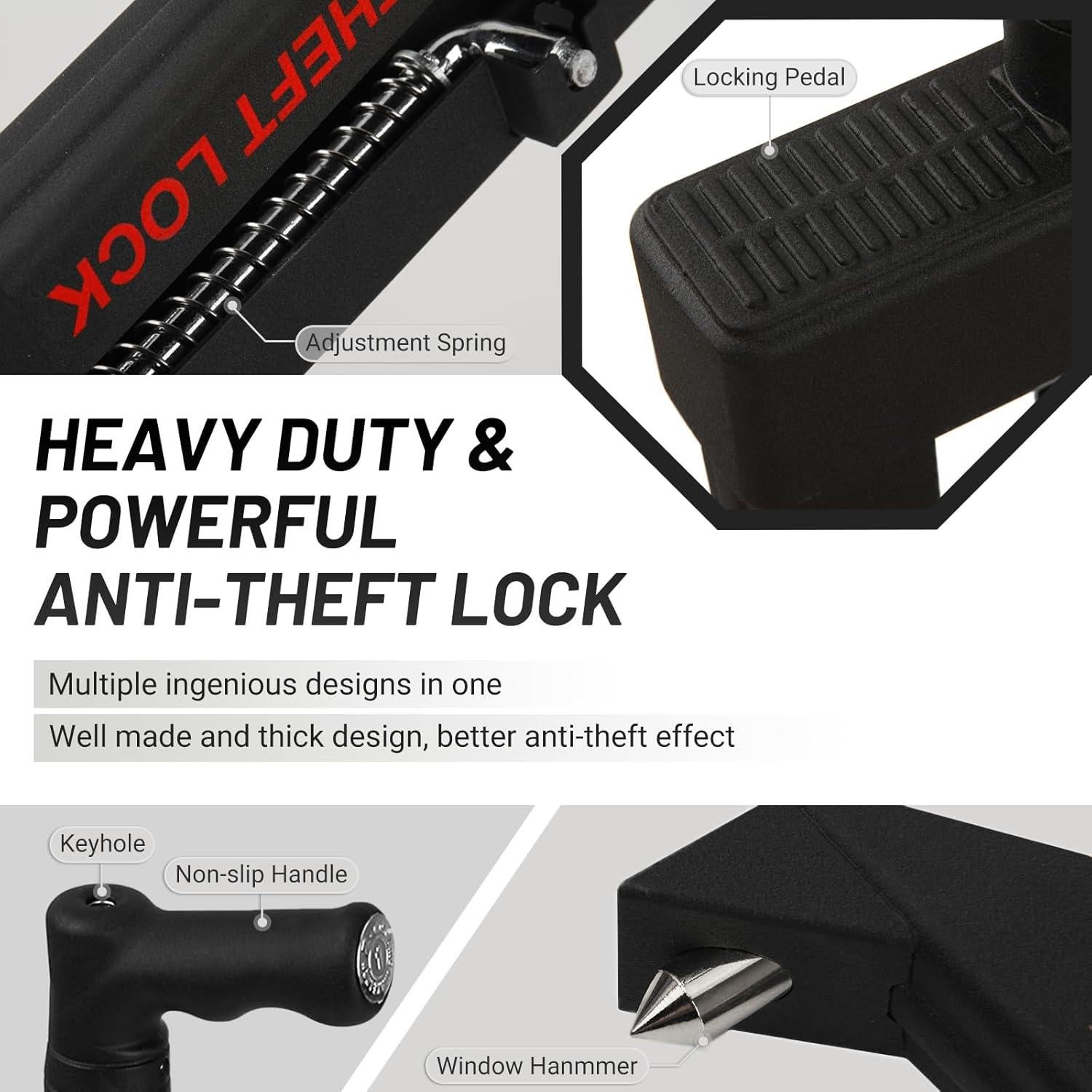 Bloqueo de Pedal de Freno Kernel V15 Antirrobo Acero Inoxidable