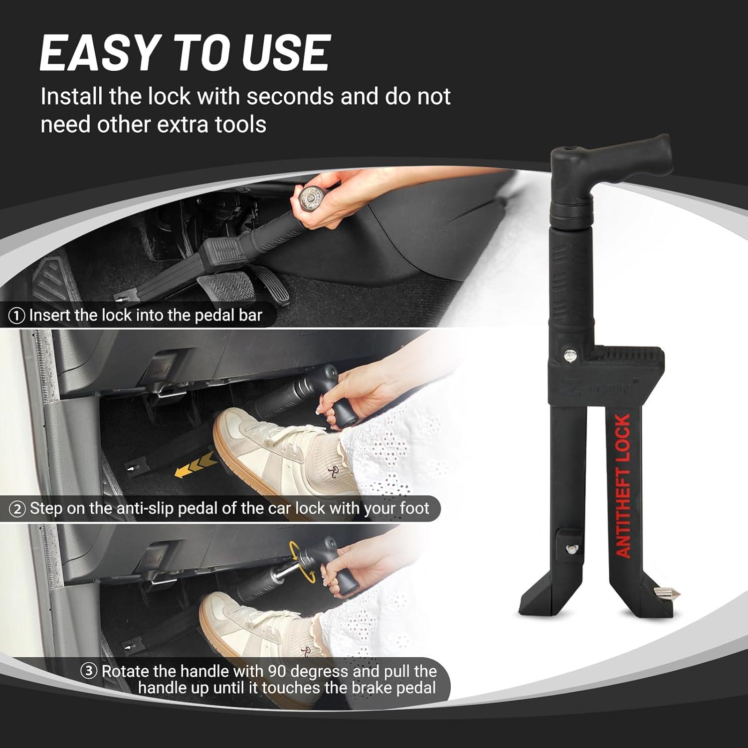 Bloqueo de Pedal de Freno Kernel V15 Antirrobo Acero Inoxidable