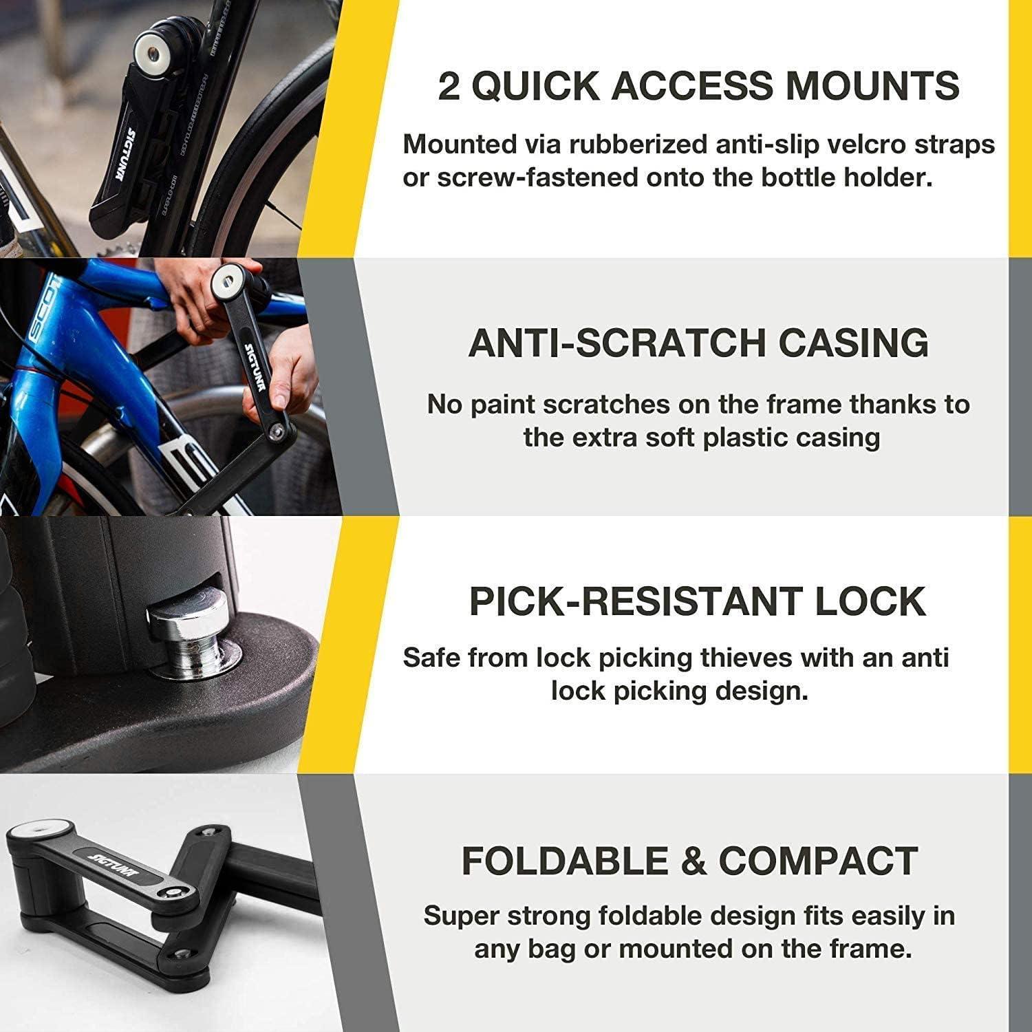 Candado Plegable SIGTUNA Vidar Negro 790g Antirrobo